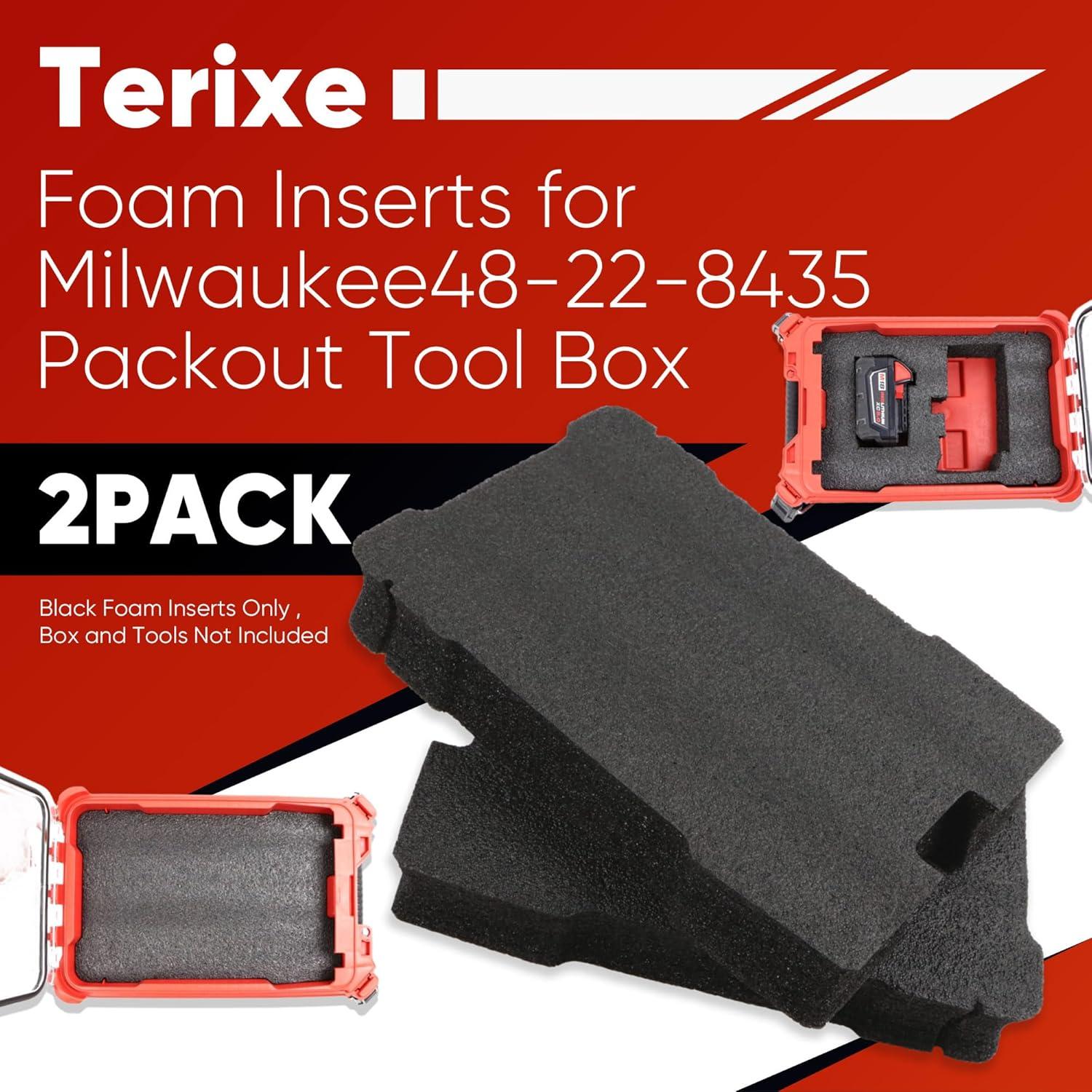Inserciones de Espuma Negras para Milwaukee Packout 48-22-8435 - 2 Paquetes Personalizables