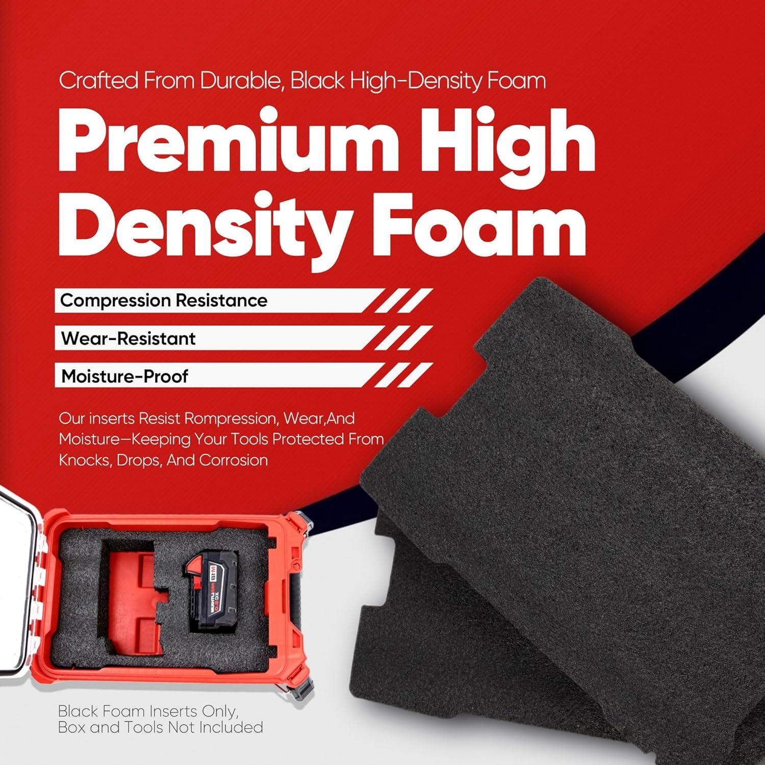 Inserciones de Espuma Negras para Milwaukee Packout 48-22-8435 - 2 Paquetes Personalizables