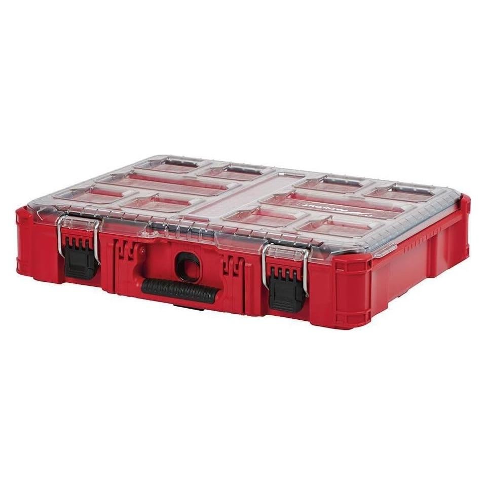 Organizador Packout Milwaukee Tool 10 Compartimentos IP65 Rojo
