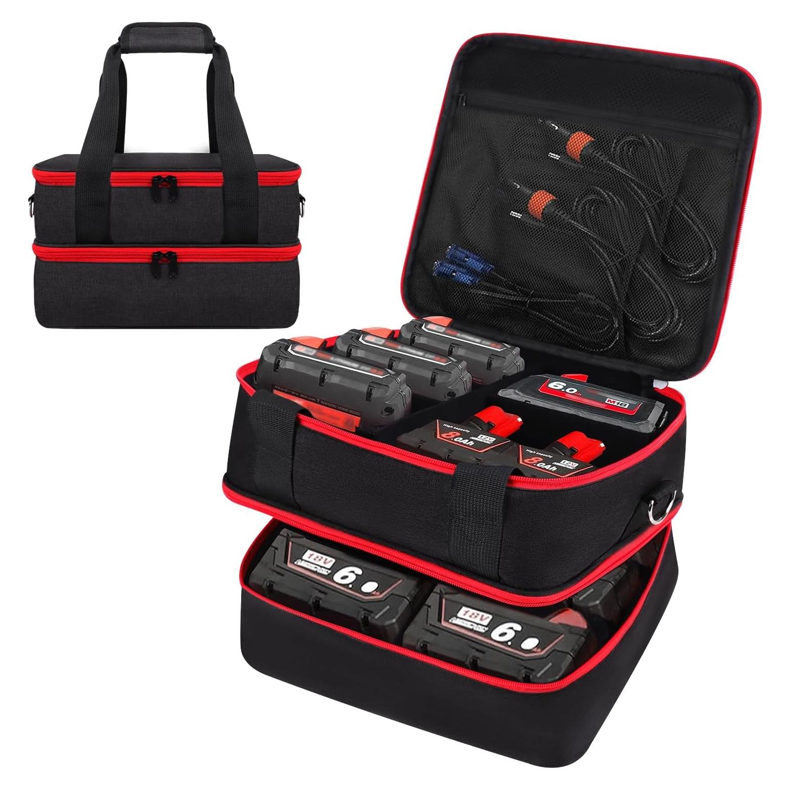 Caja de Almacenamiento para Baterías Milwaukee M12 M18 18V 20V