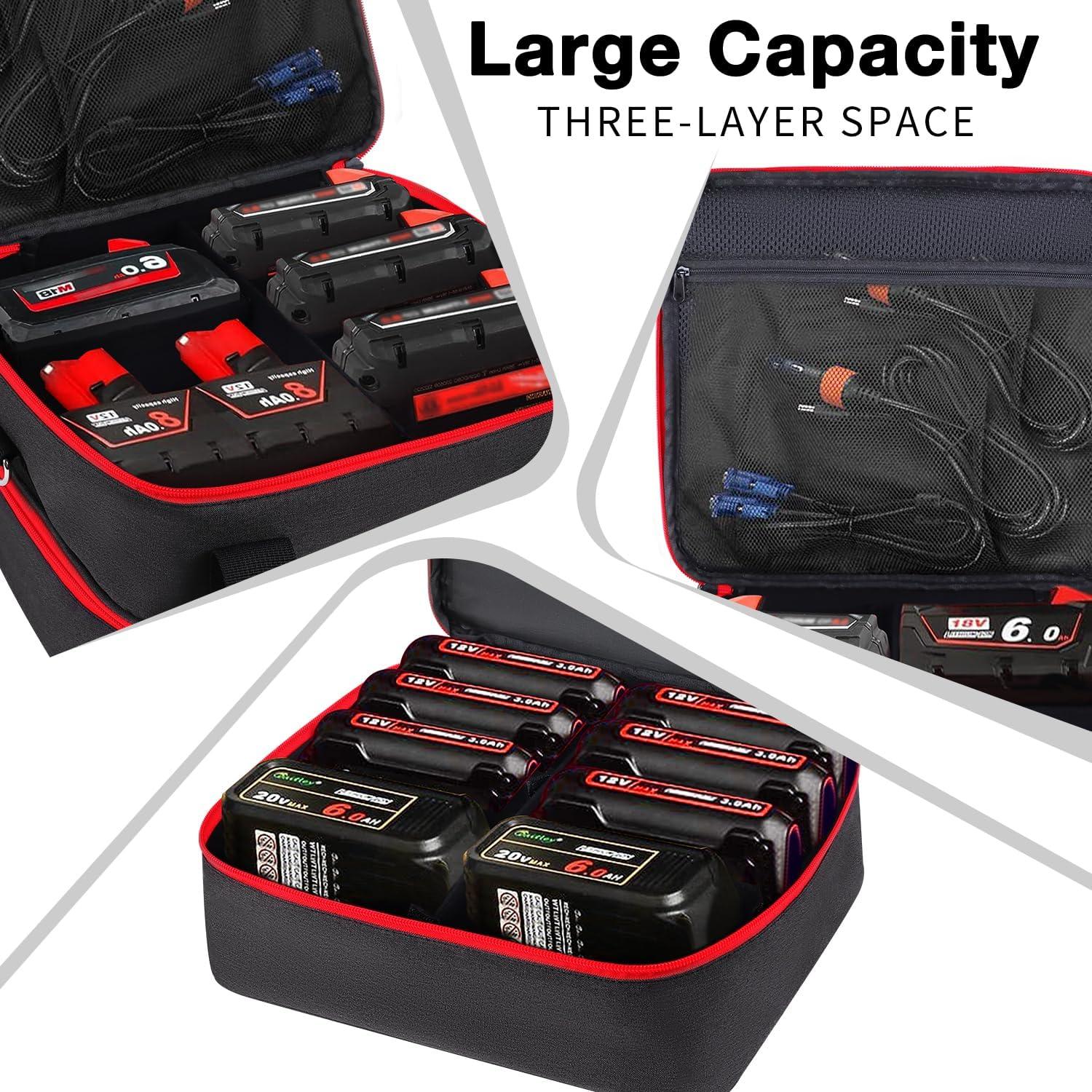 Caja de Almacenamiento para Baterías Milwaukee M12 M18 18V 20V