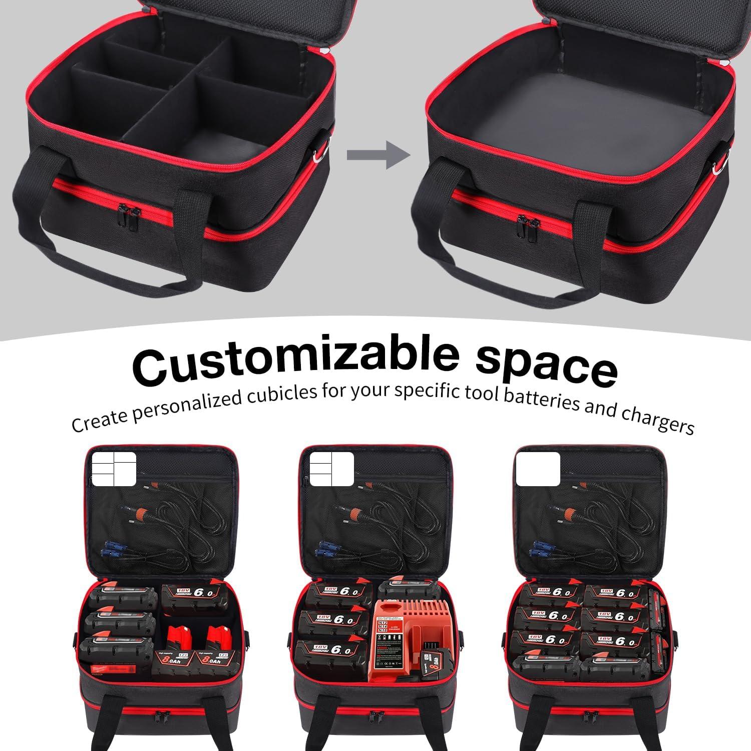 Caja de Almacenamiento para Baterías Milwaukee M12 M18 18V 20V