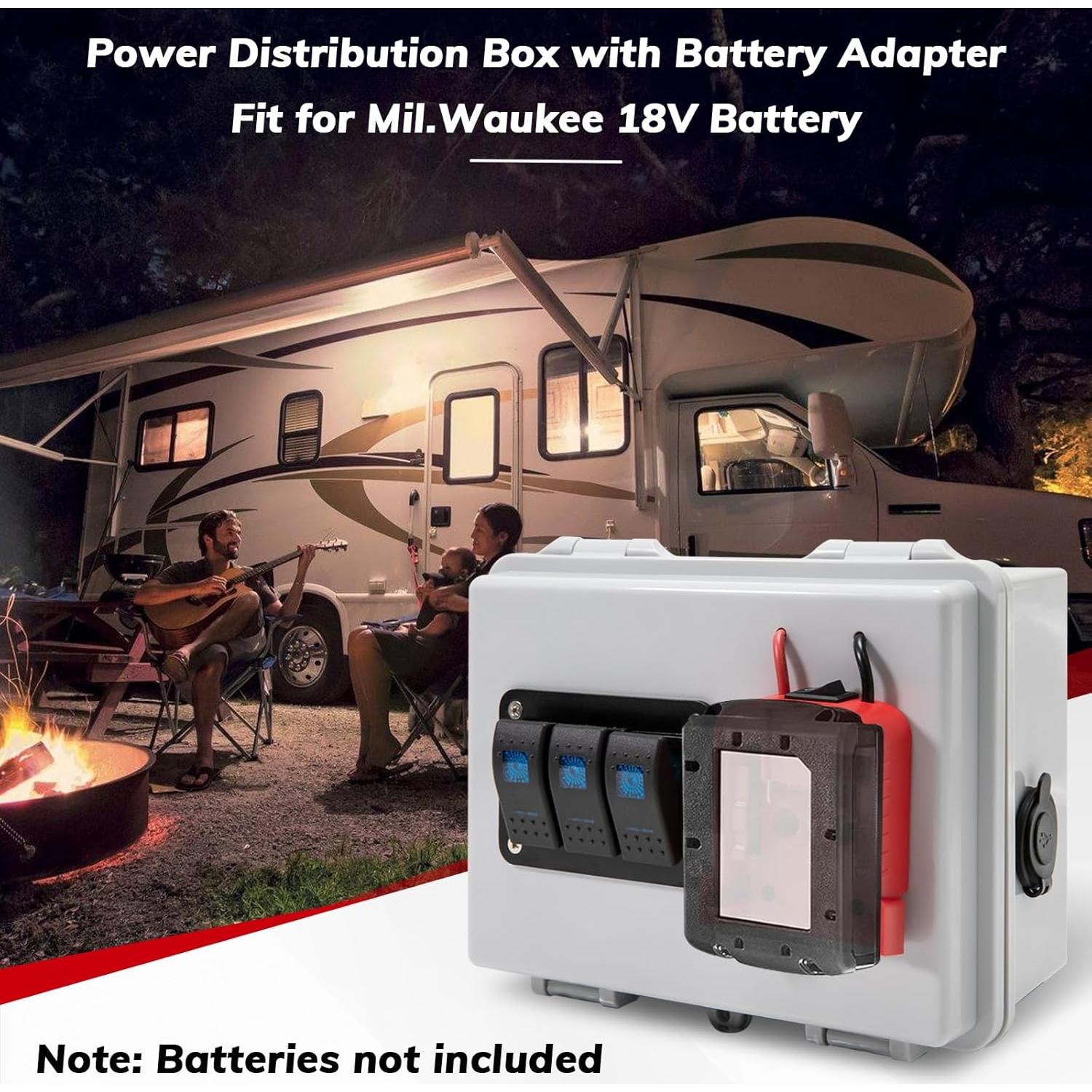 Caja de Distribución de Energía Zelvoro para Batería Mil.Waukee 18V