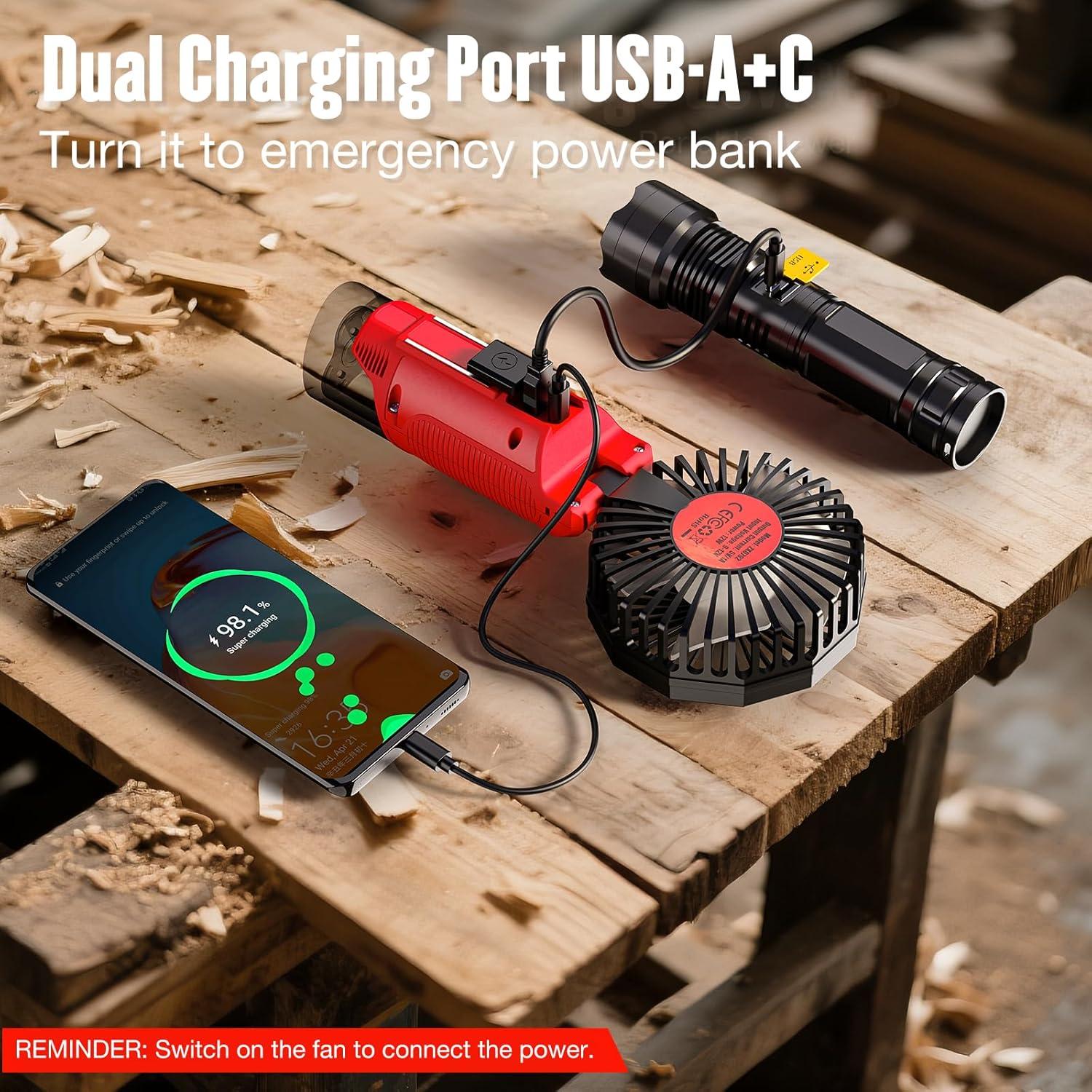 Ventilador de mano magnético Ohyes 12V portátil y silencioso