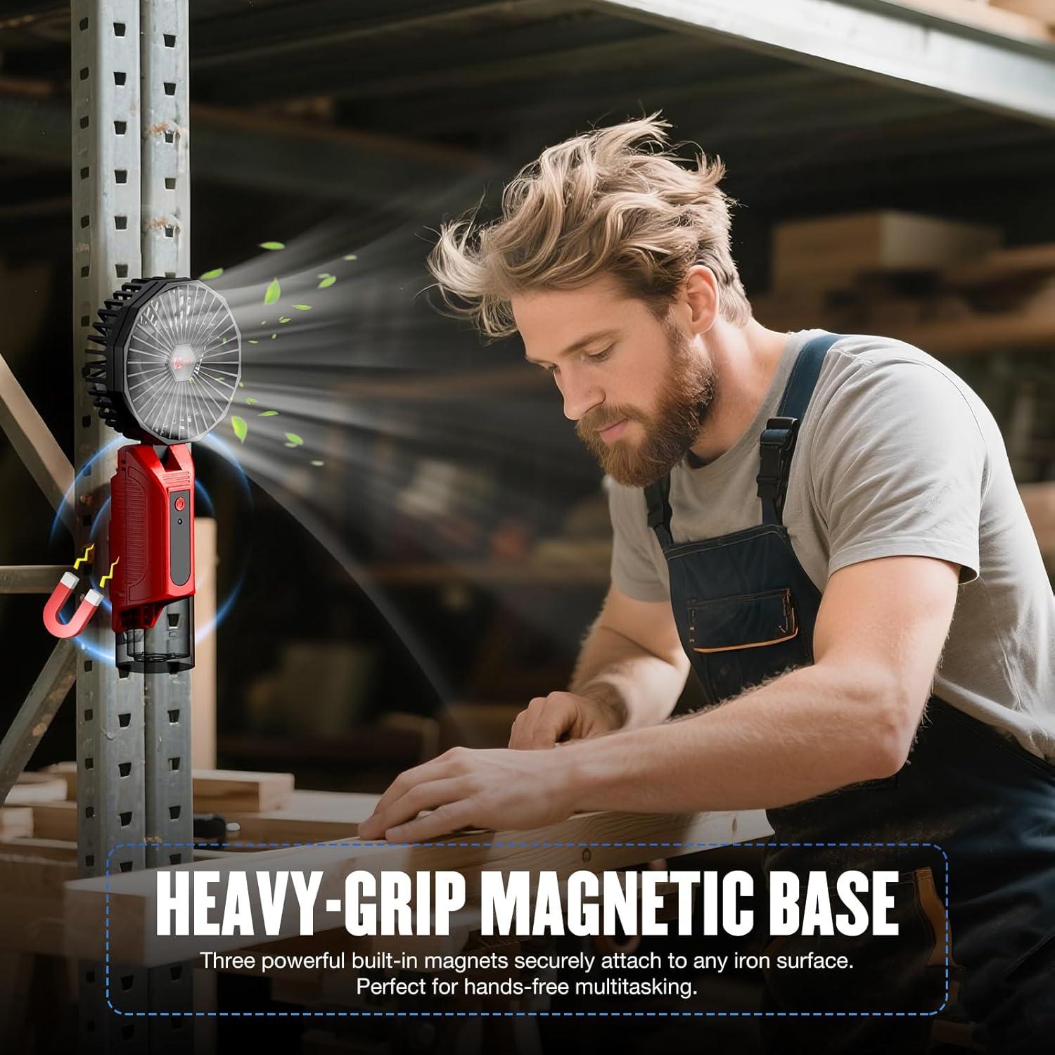 Ventilador de mano magnético Ohyes 12V portátil y silencioso