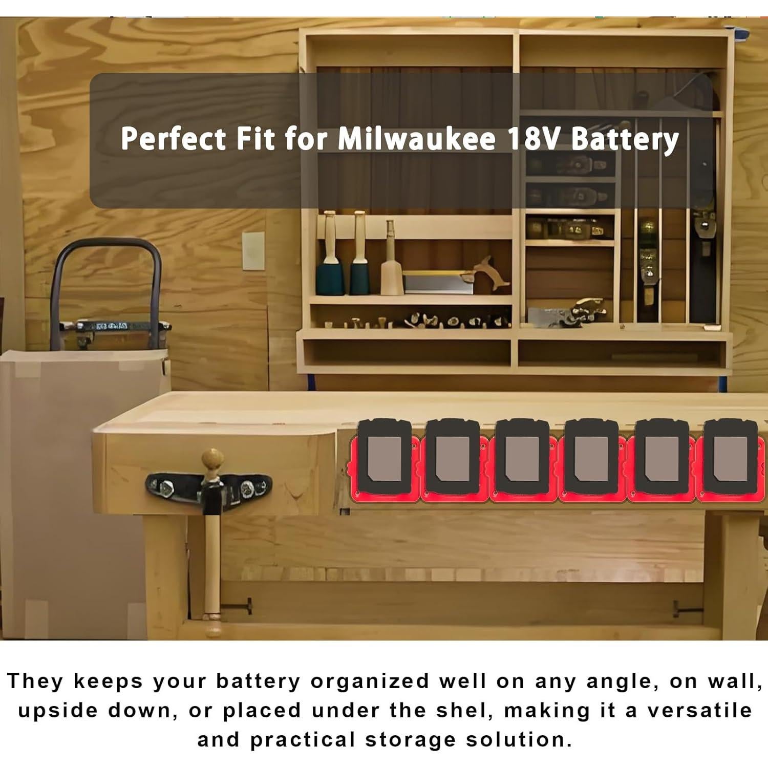 Soporte de Batería Milwaukee M18 - Organizador Montado en Pared