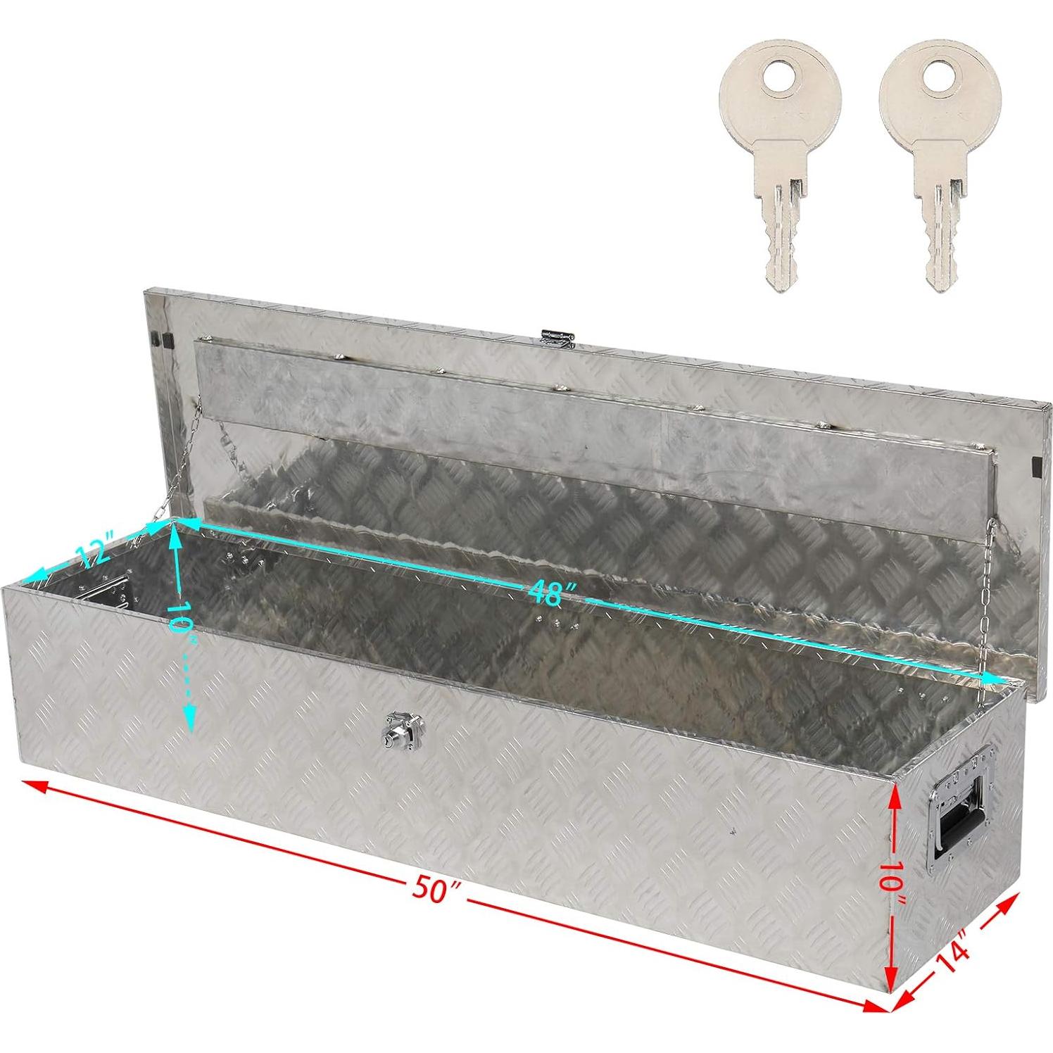 Caja de Herramientas de Aluminio MOTORHOT 127x36x25 cm Plata