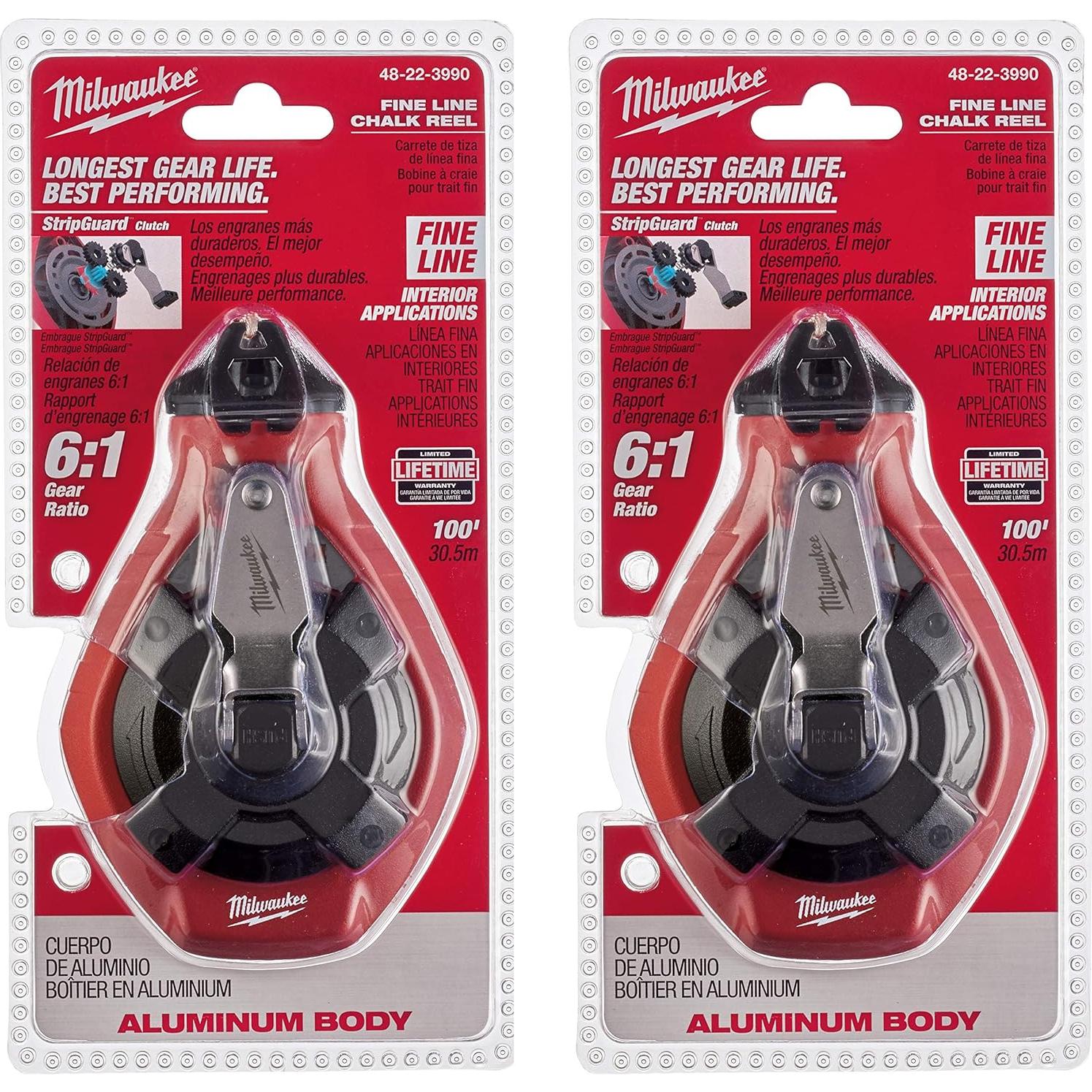 Carrete de Tiza Milwaukee 100' Fino 2 Paquete 0.9mm