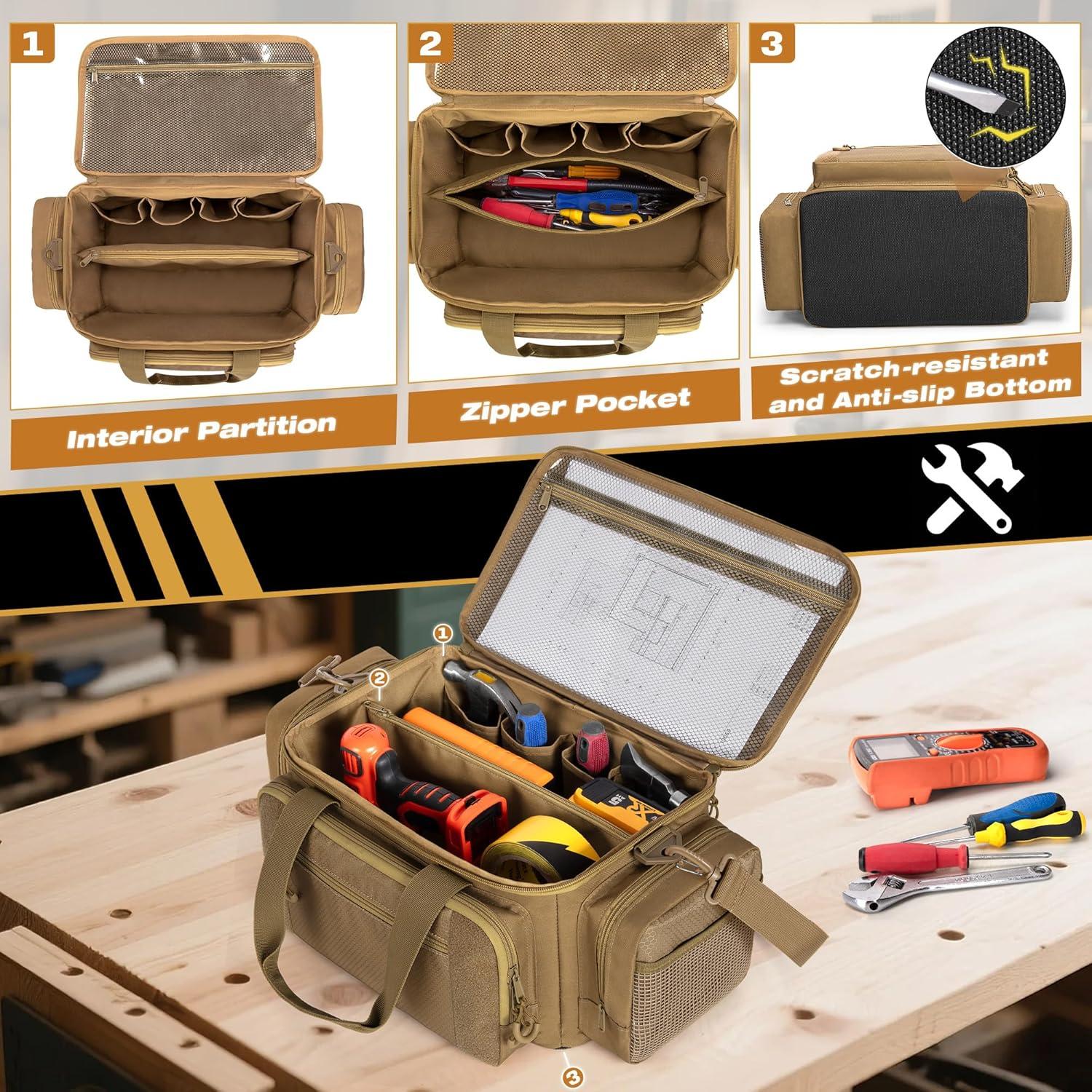 Bolsa de Herramientas Táctica Trahzia 35.56 cm Caqui