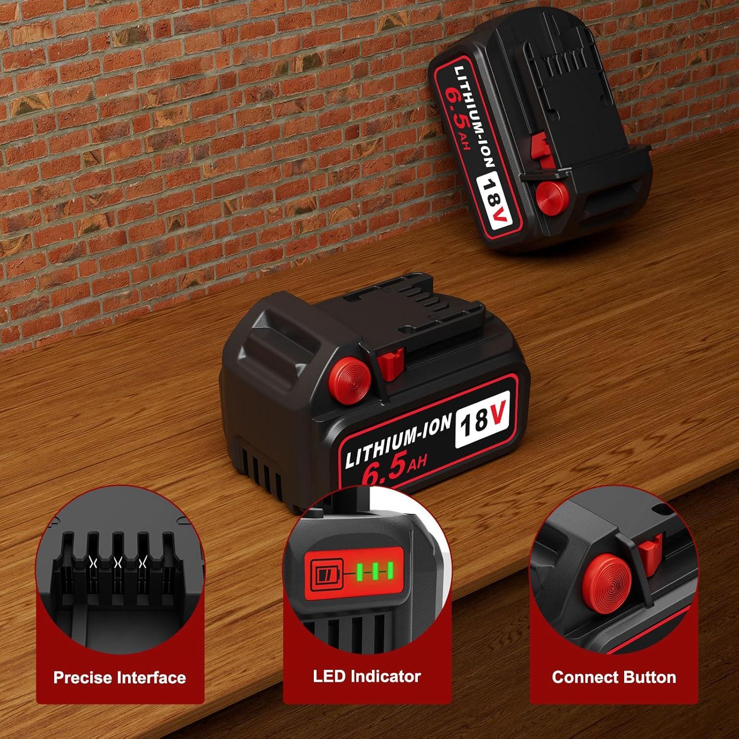 Paquete de 2 Baterías 18V 6.5Ah + Cargador Komifolen