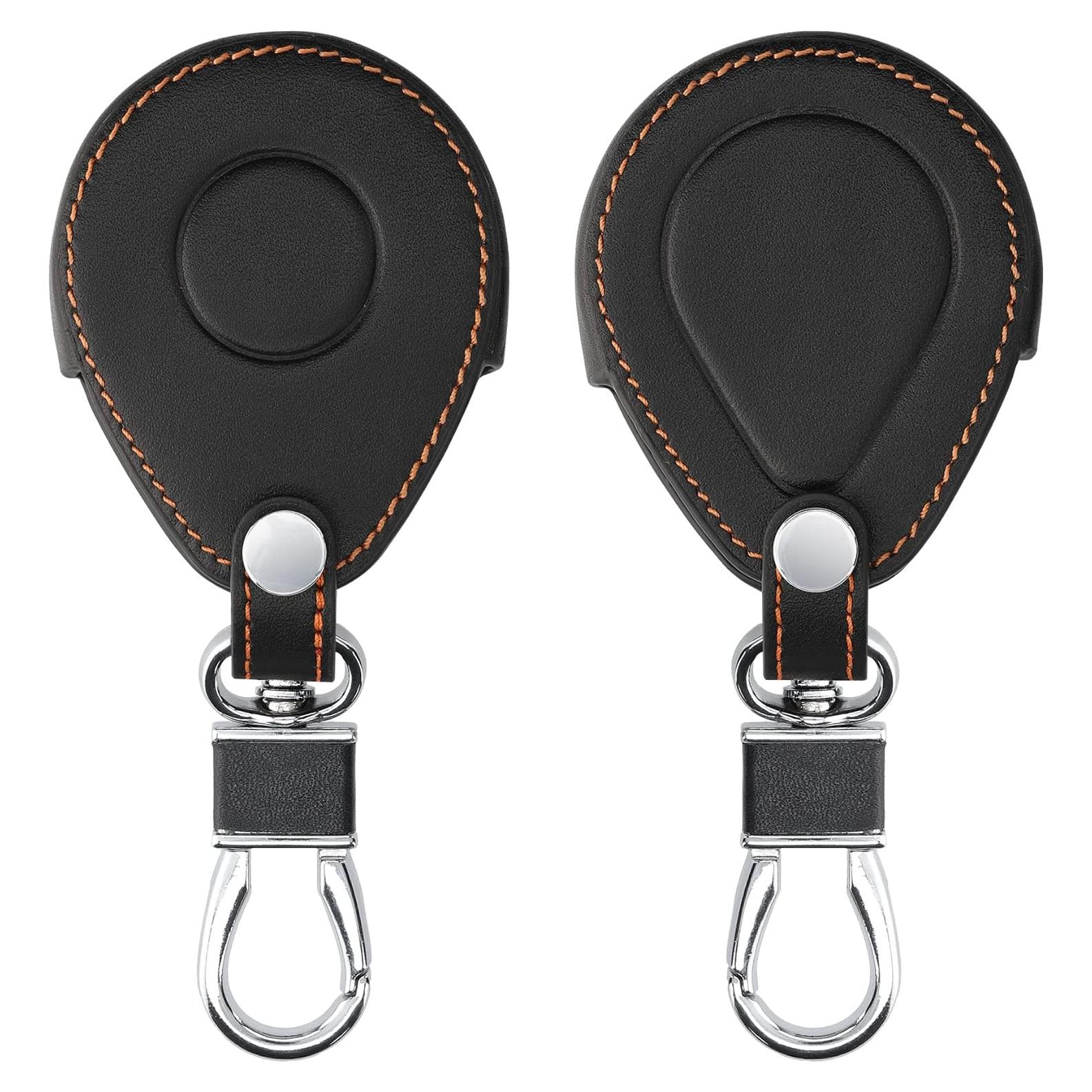 Cubierta de Llave kwmobile para Motocicleta Harley Davidson - Protector de Cuero Sintético Naranja/Negro