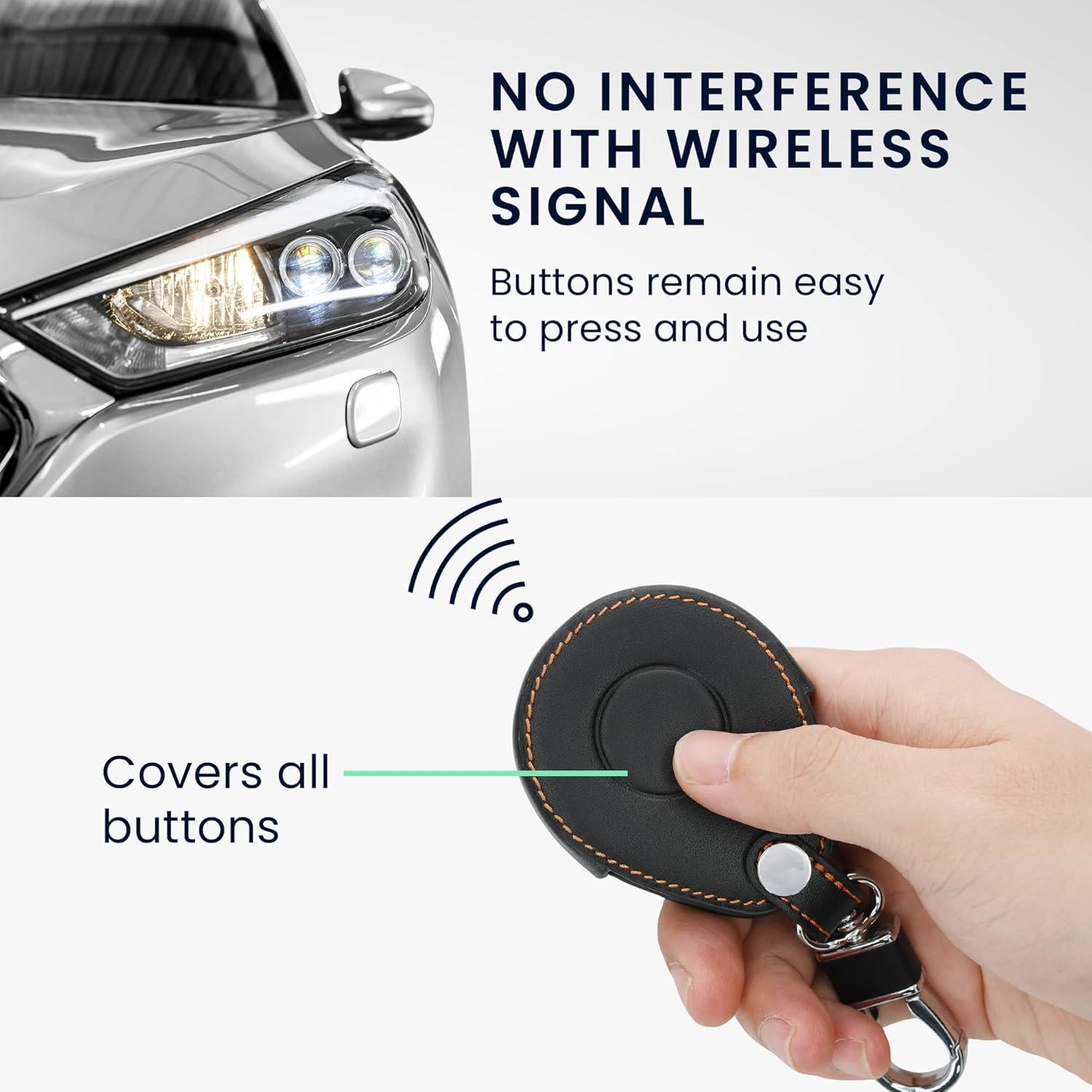 Cubierta de Llave kwmobile para Motocicleta Harley Davidson - Protector de Cuero Sintético Naranja/Negro