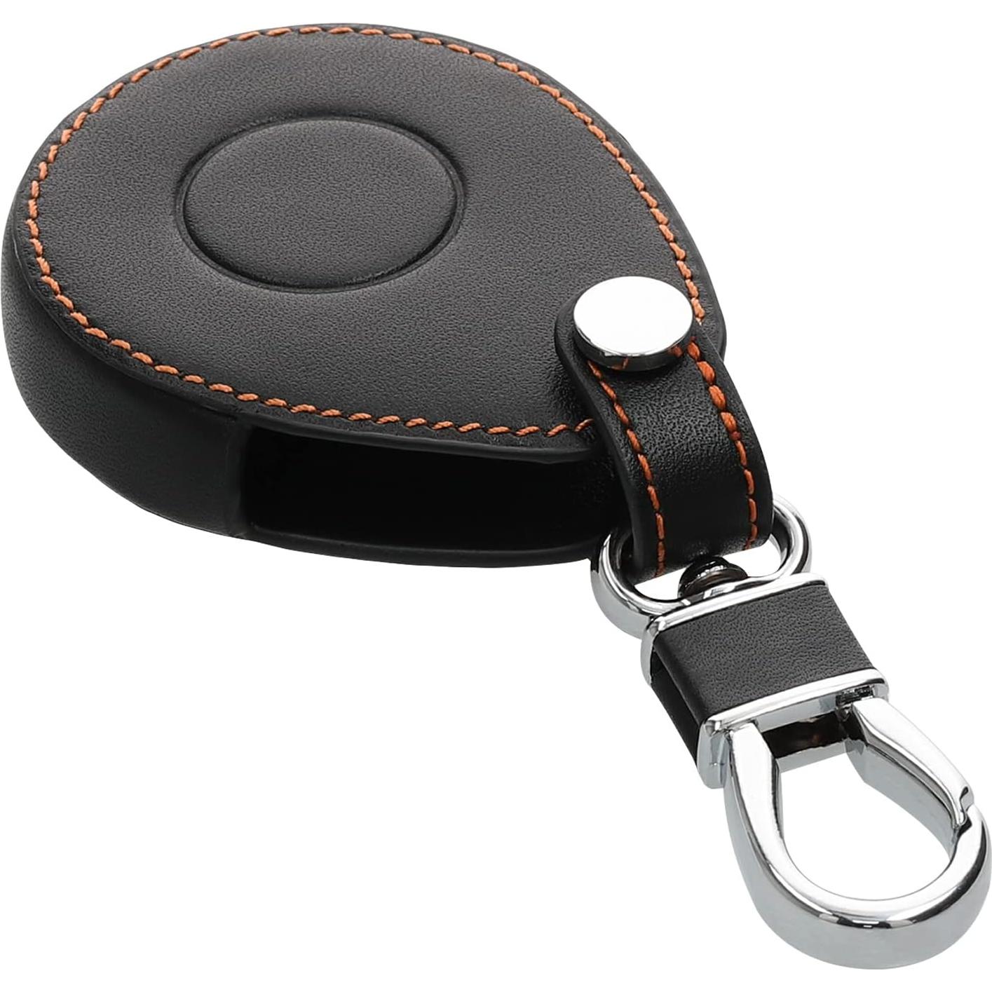 Cubierta de Llave kwmobile para Motocicleta Harley Davidson - Protector de Cuero Sintético Naranja/Negro