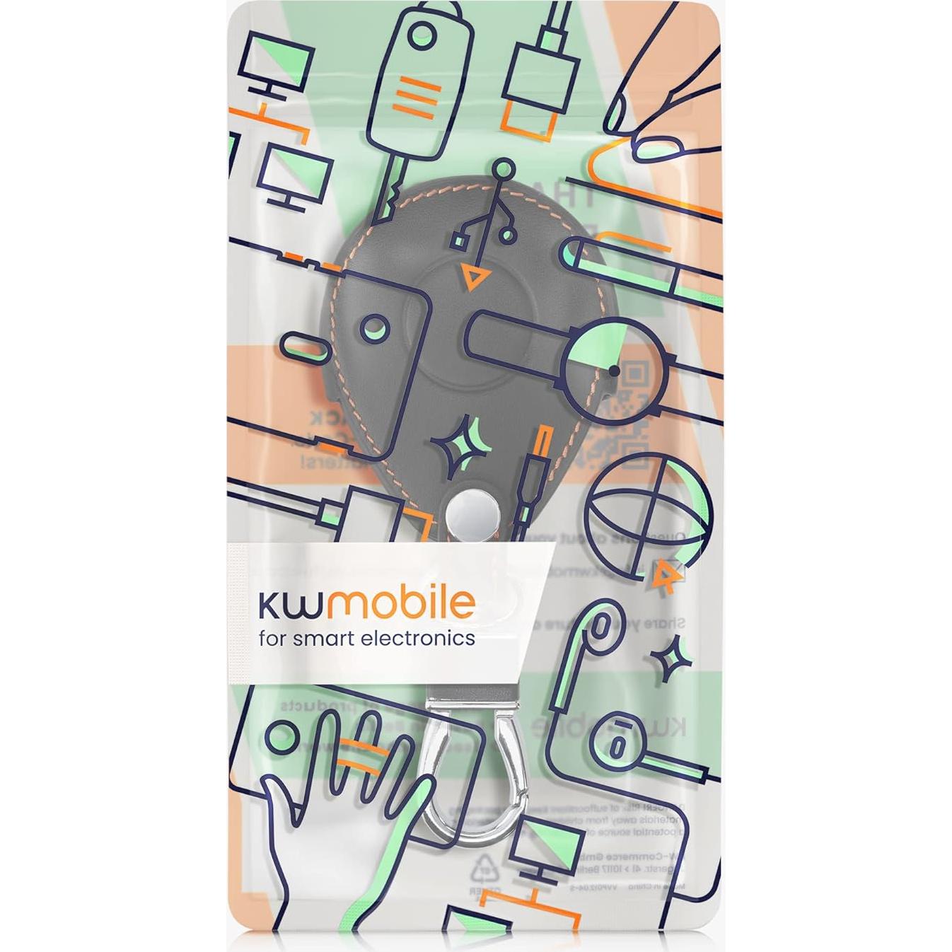 Cubierta de Llave kwmobile para Motocicleta Harley Davidson - Protector de Cuero Sintético Naranja/Negro