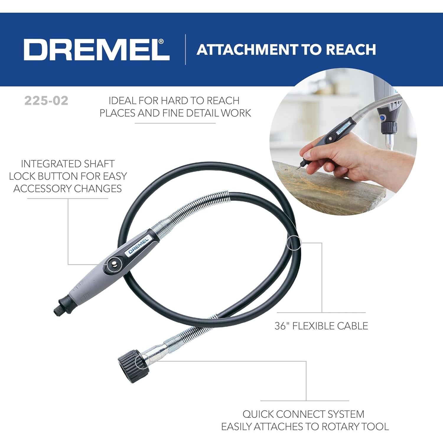 Accesorio Eje Flexible Dremel 225 - 91.44 cm para Grabado y Pulido