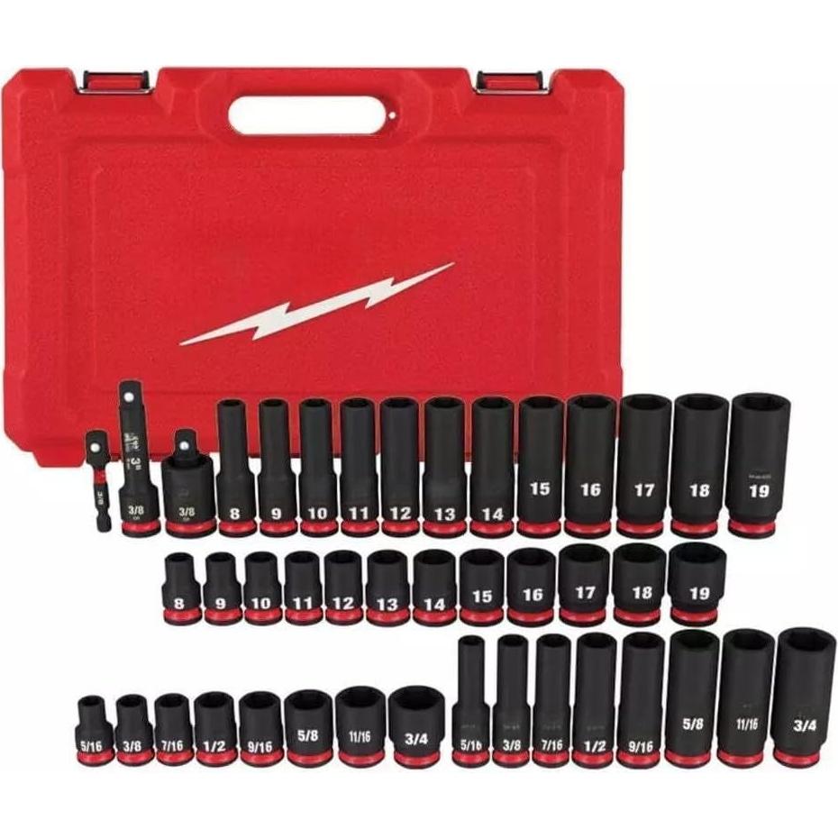 Juego de Enchufes de Impacto 43 Piezas Genérico 3/8" SAE/Métrico