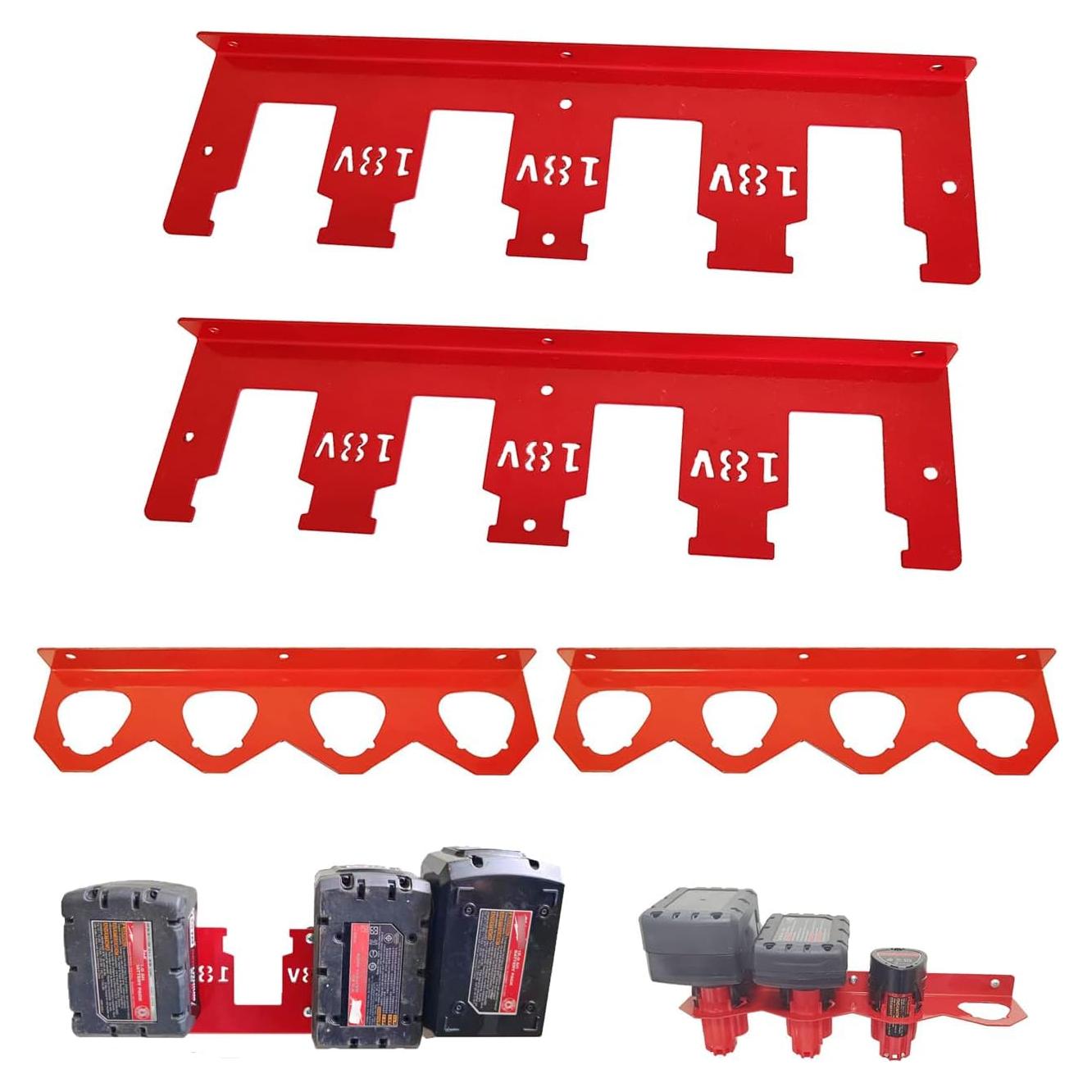 Soporte de Batería de Metal WOLGNKI para Milwaukee M12/M18 - 4 Pcs