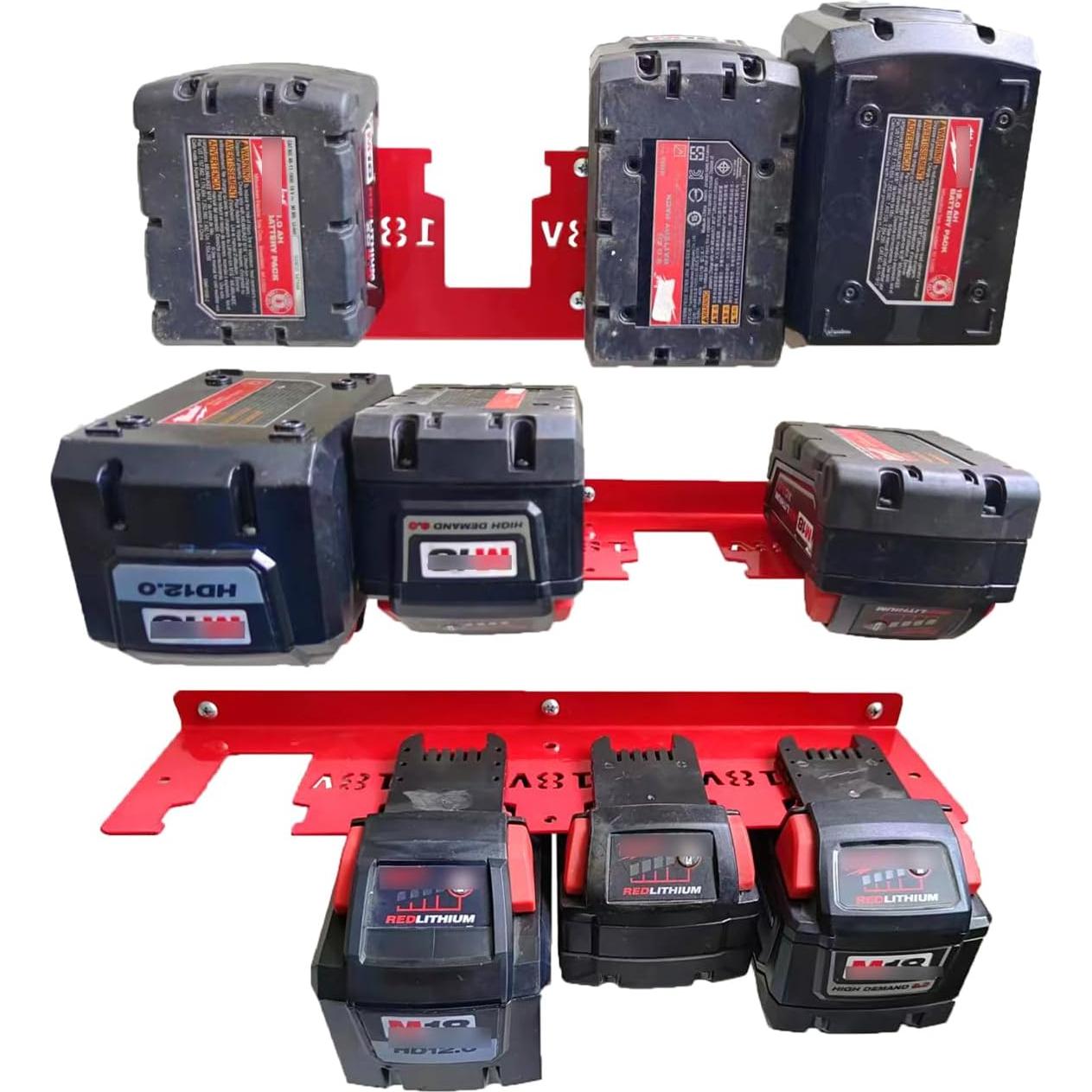 Soporte de Batería de Metal WOLGNKI para Milwaukee M12/M18 - 4 Pcs