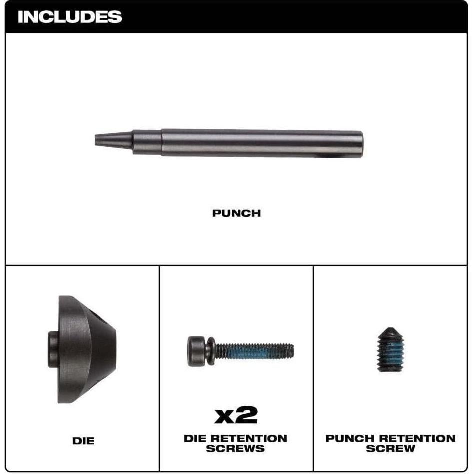 Conjunto Punch y Die Milwaukee 48-44-0272 para Nibbler M12