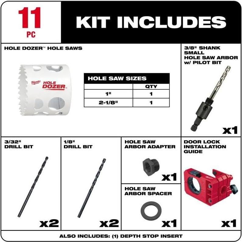 Kit de Instalación de Cerraduras Milwaukee 49-22-4073 con Sierra