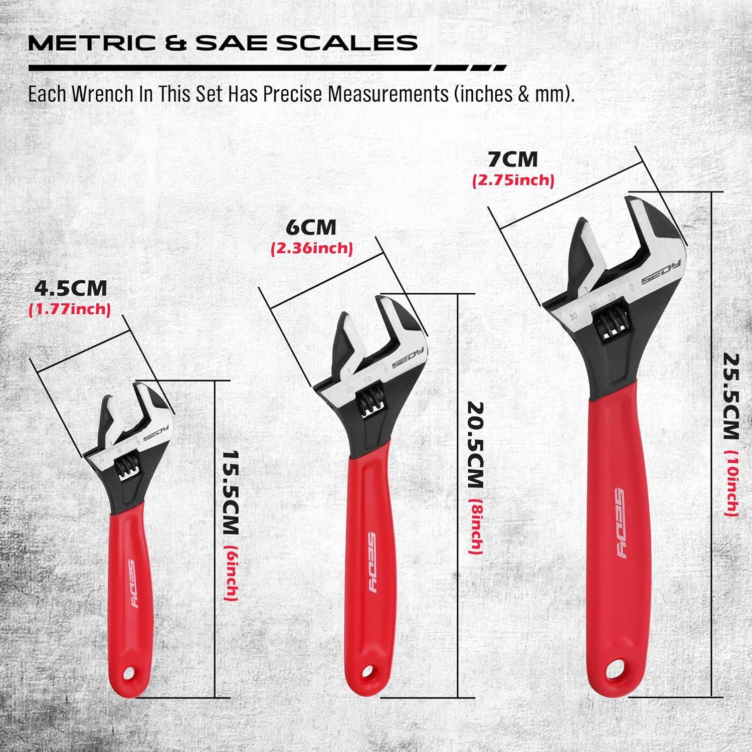 Juego de Llaves Ajustables SEDY 15.24-25.4 cm Acero CR-V
