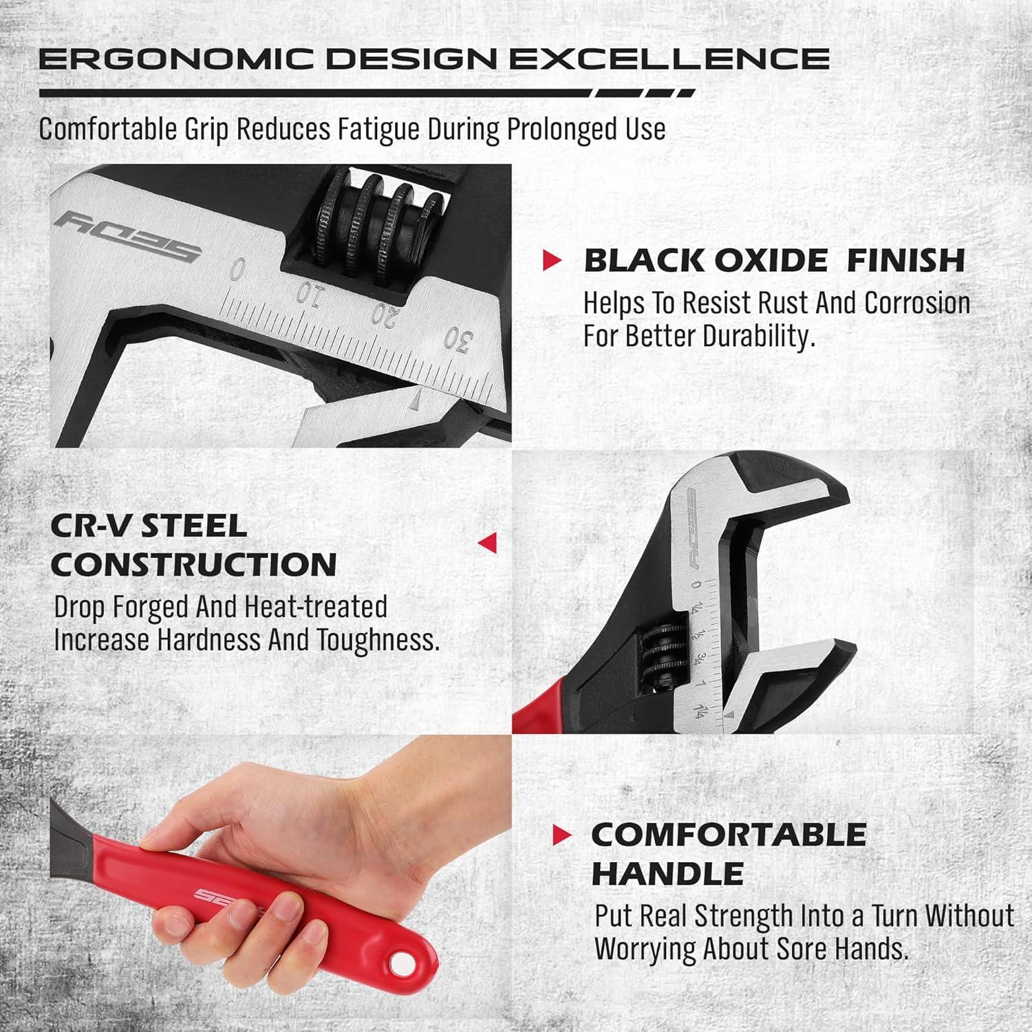 Juego de Llaves Ajustables SEDY 15.24-25.4 cm Acero CR-V