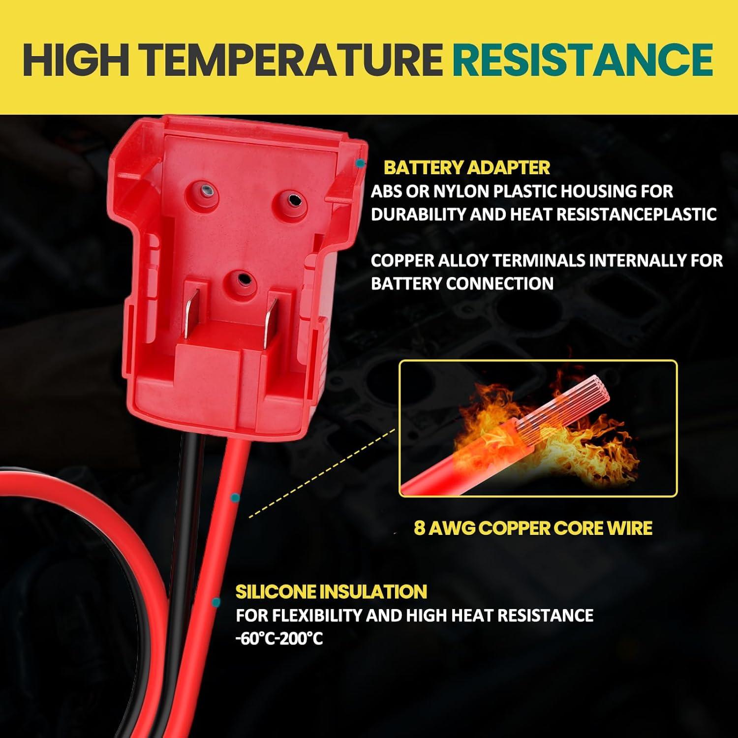 Cables de Arranque Milwaukee M18 2FT 8AWG con Clips