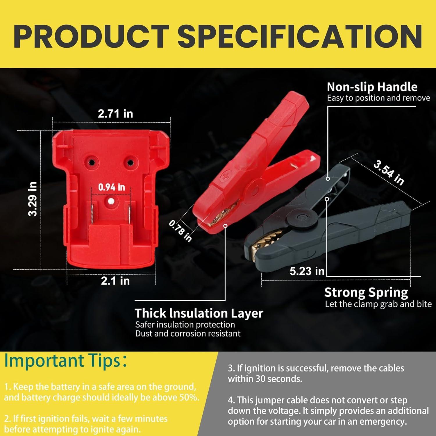 Cables de Arranque Milwaukee M18 2FT 8AWG con Clips