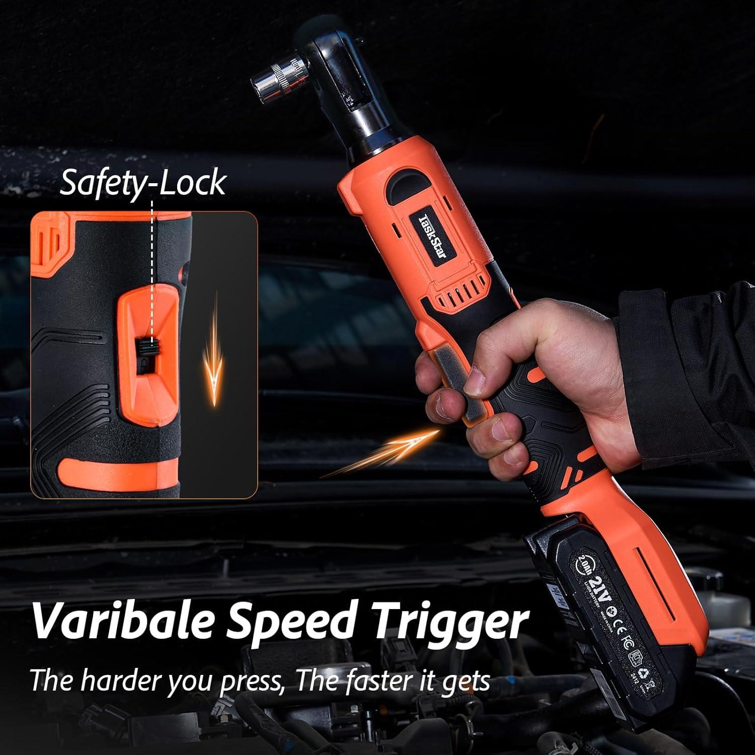 Llave de Carraca Eléctrica Inalámbrica Taskstar 3/8" 80 N.m