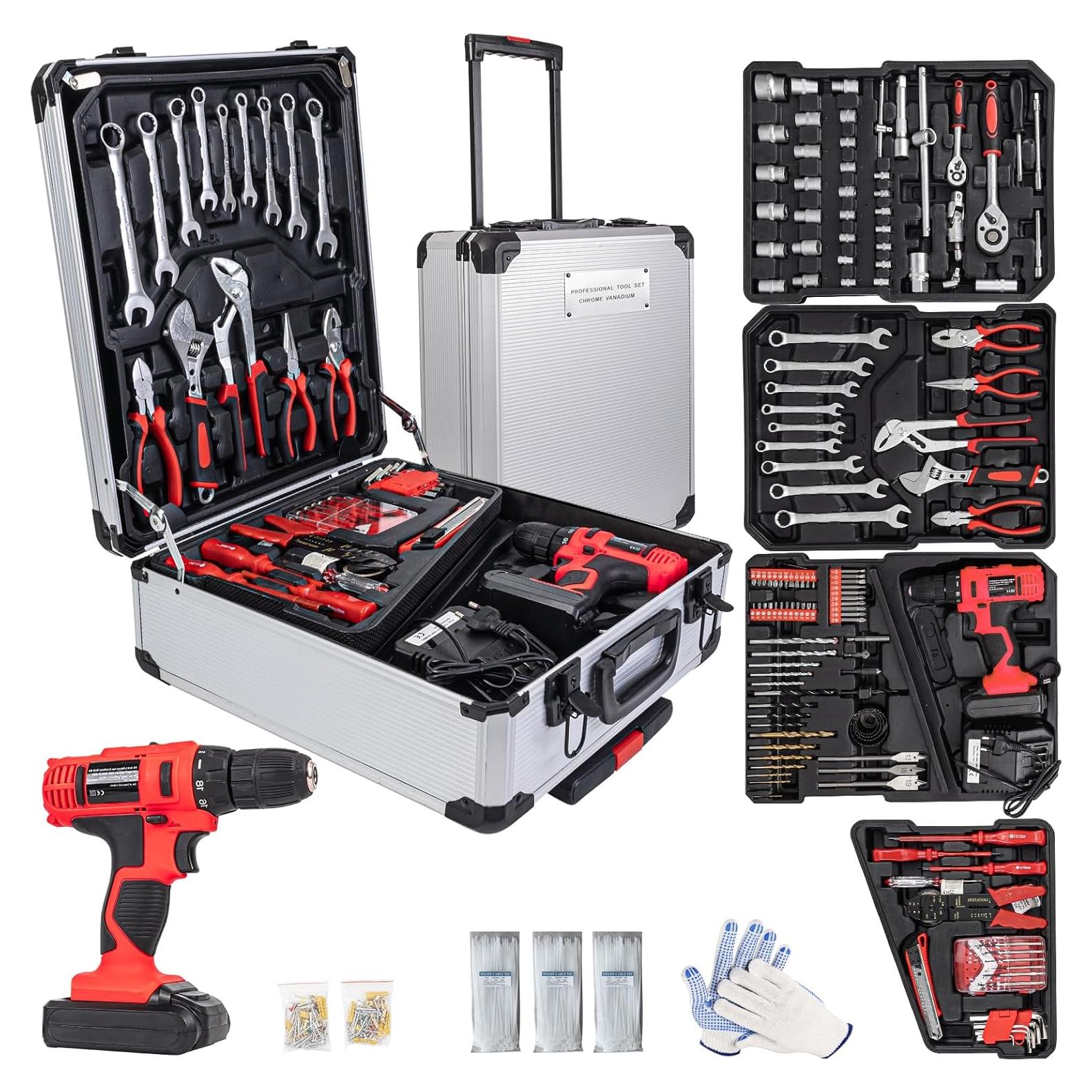 Juego de Herramientas 346 Piezas Taladro Eléctrico 18V Arcwares