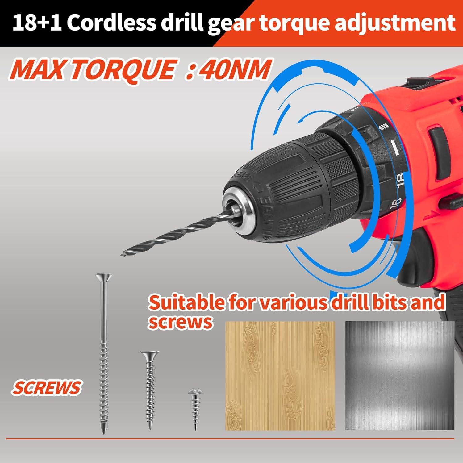 Juego de Herramientas 346 Piezas Taladro Eléctrico 18V Arcwares