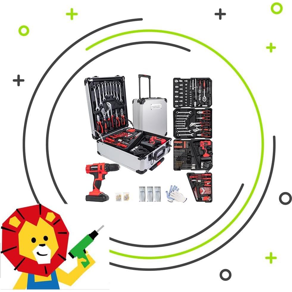 Juego de Herramientas 346 Piezas Taladro Eléctrico 18V Arcwares