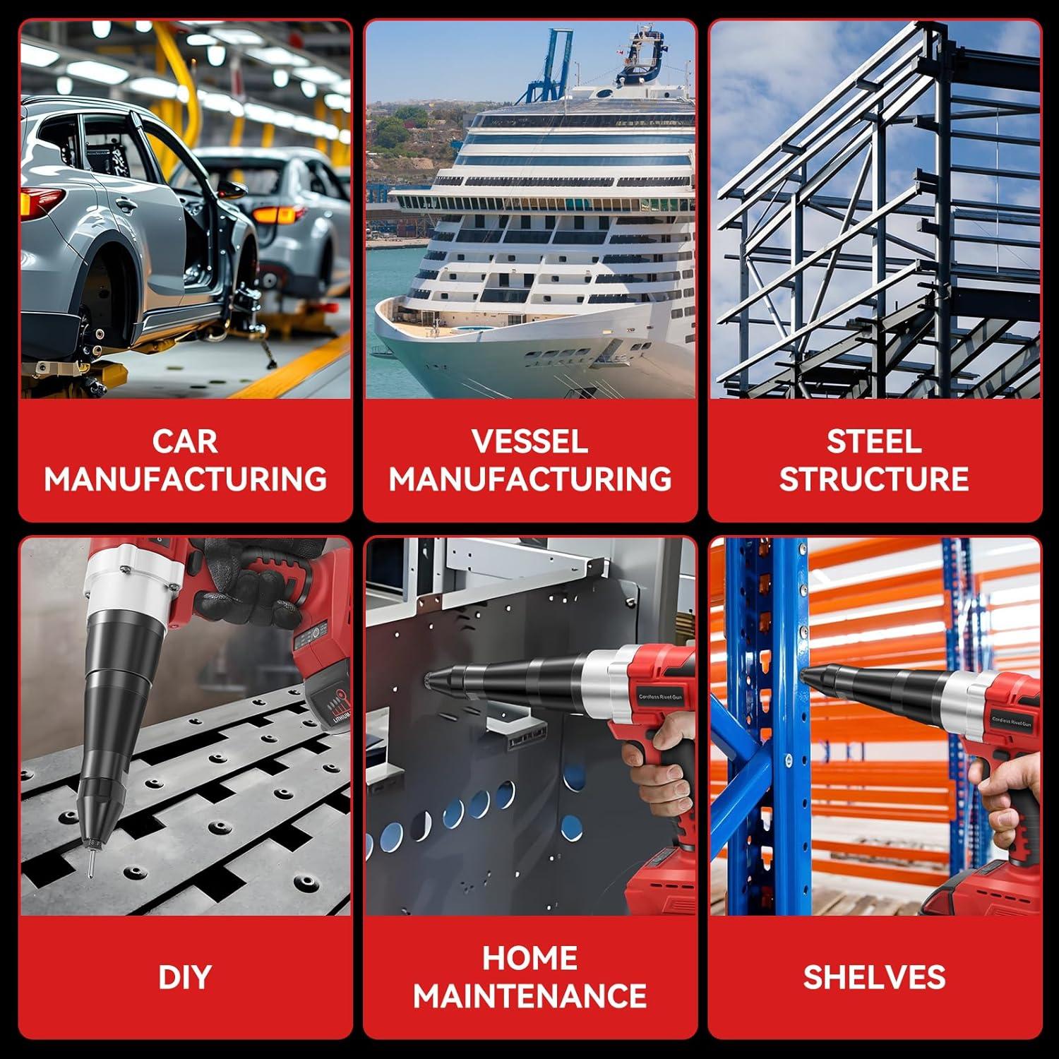 Pistola de Remaches Inalámbrica Labfintom 18V Sin Batería