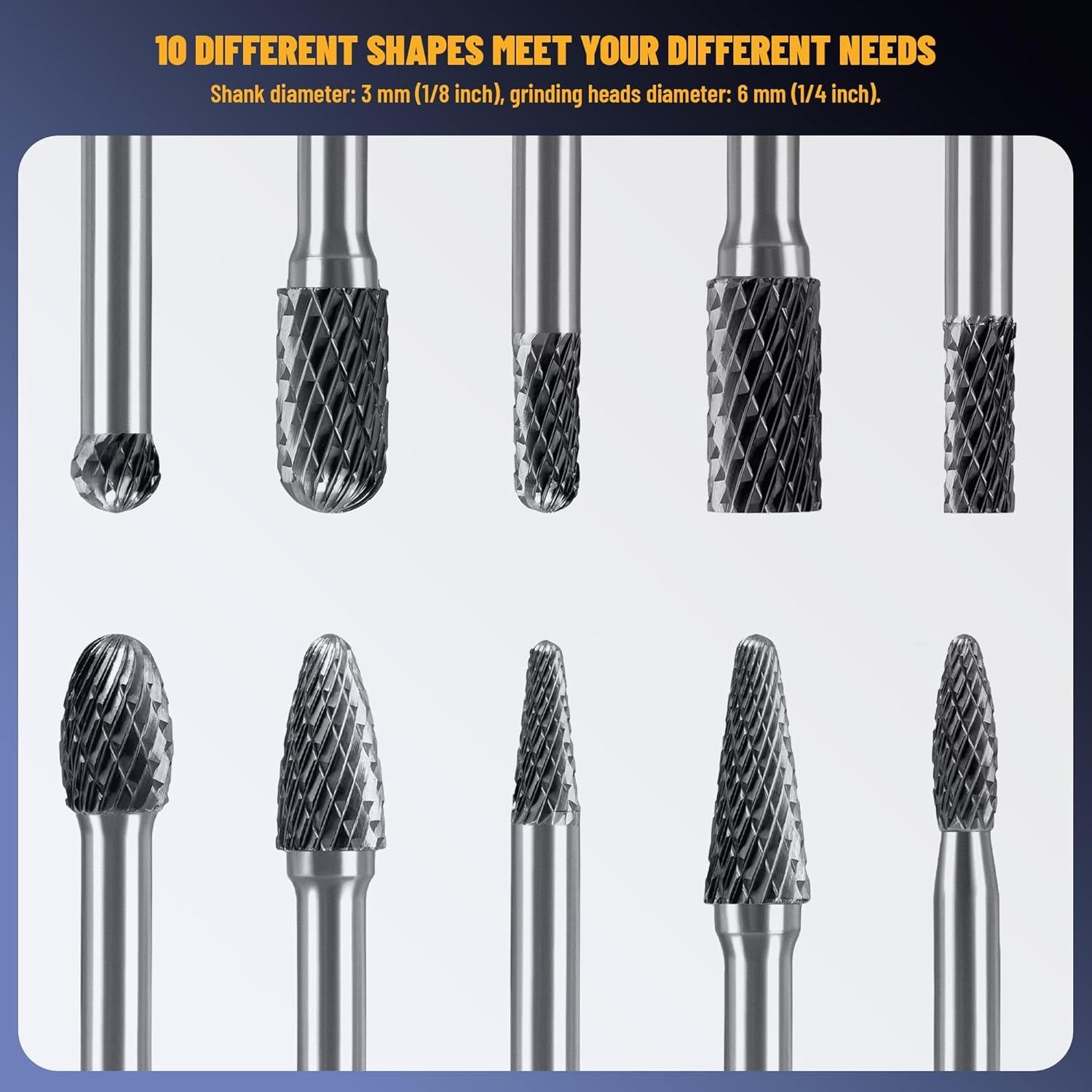 Juego de Fresas de Carburo YISINIUTUO 10 Piezas 6.35mm
