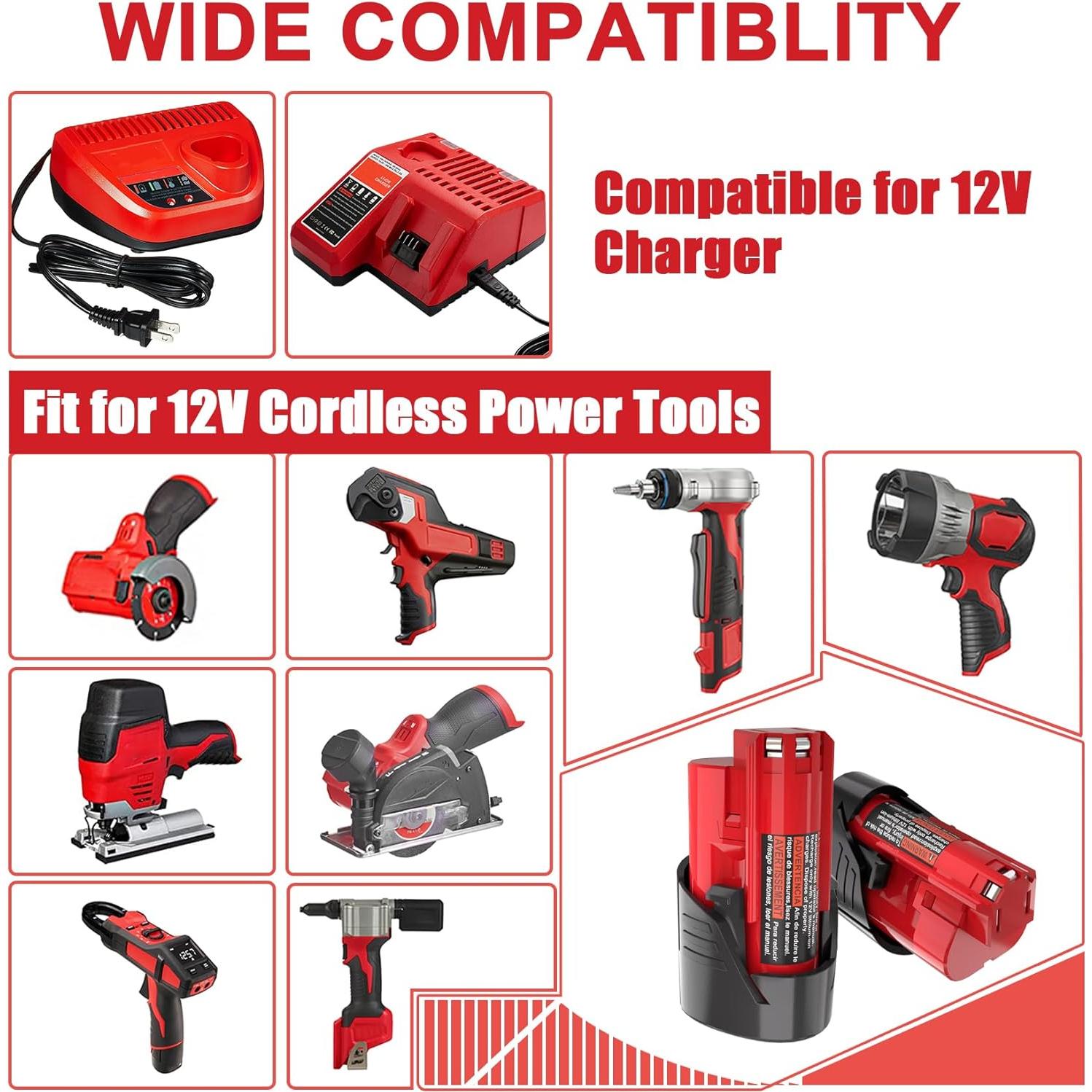 Batería de Reemplazo 12V Ziment M-12 3.0Ah - 2 Paquetes