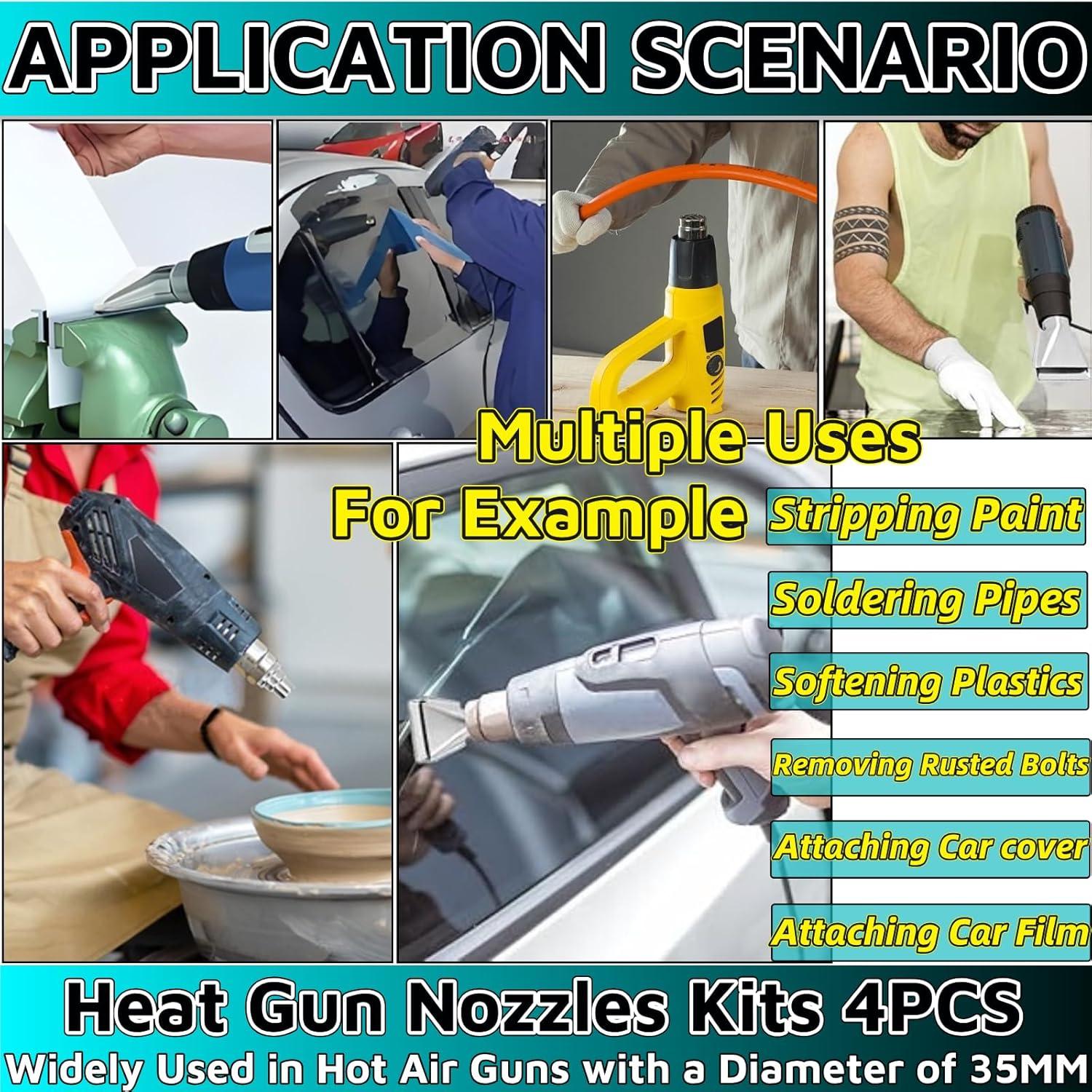 Kit de Boquillas para Pistola de Calor 4 Pcs 35mm Acero Inoxidable