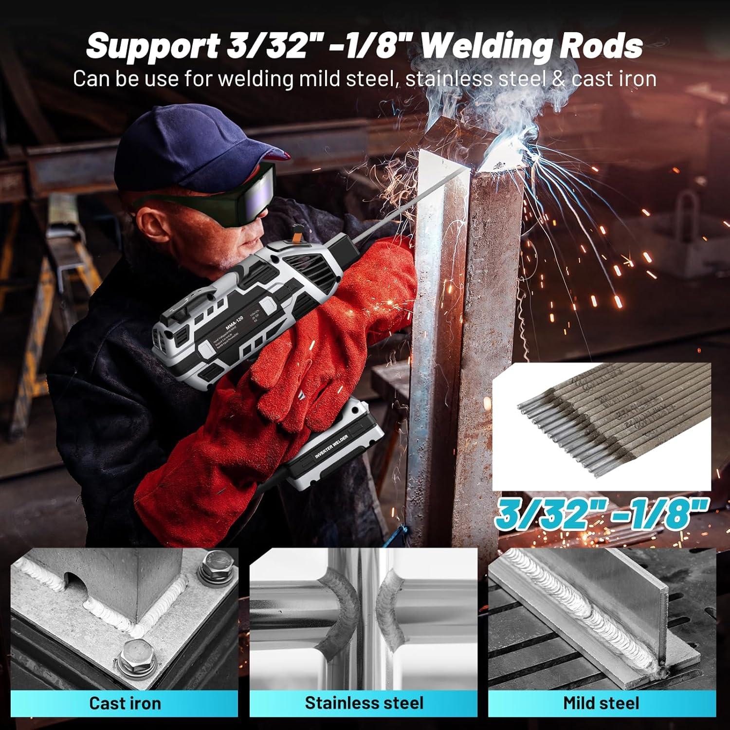 Máquina de Soldadura Portátil Faiuot 110V 20-120Amp con Gafas