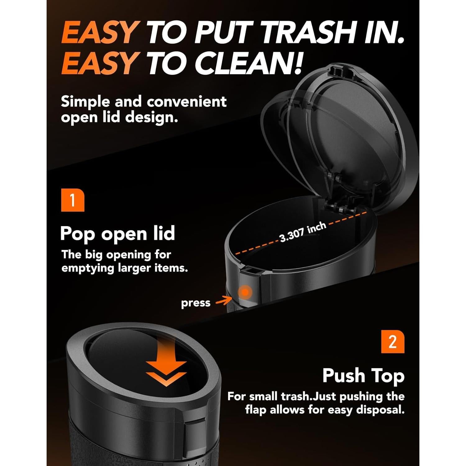 Bote de Basura para Coche DTPDTT Mini con Tapa y 80 Bolsas