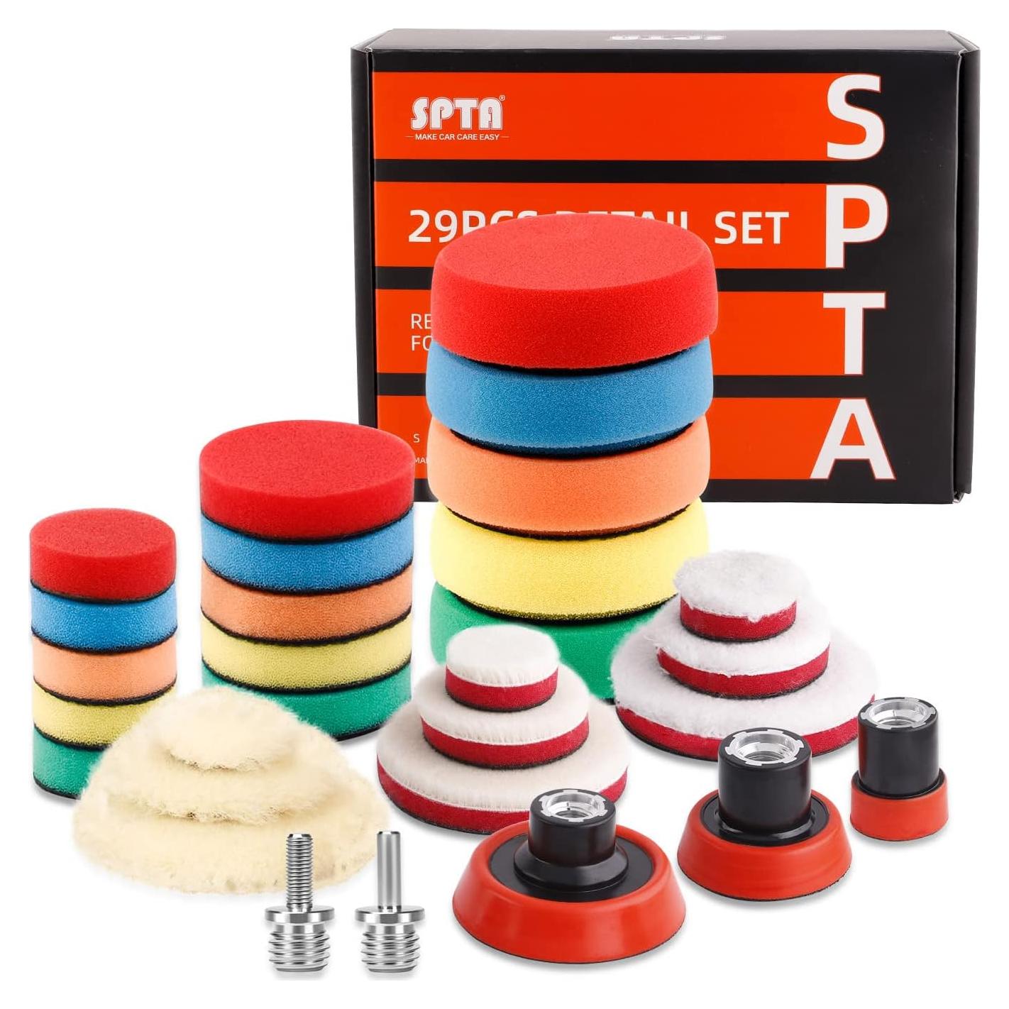 Kit de 29 Piezas de Pulido SPTA con Almohadillas y Adaptadores