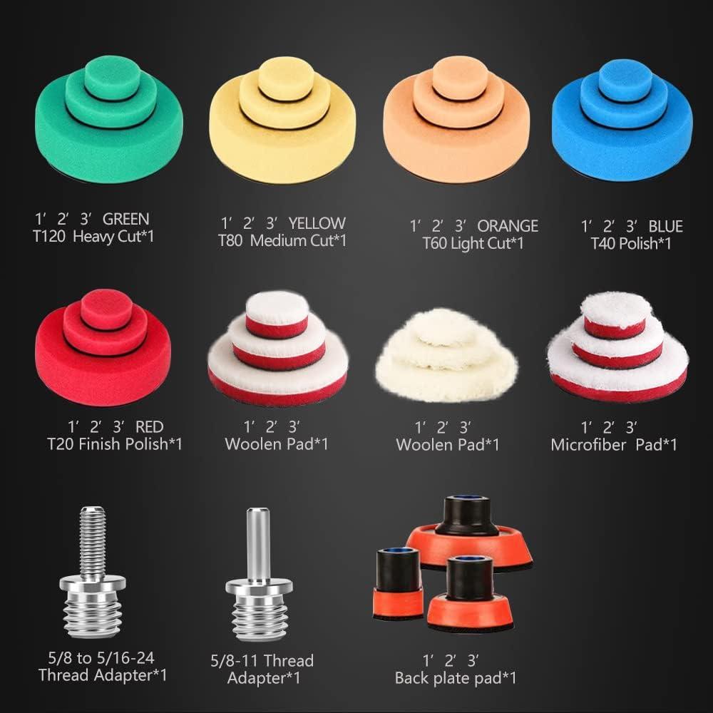 Kit de 29 Piezas de Pulido SPTA con Almohadillas y Adaptadores