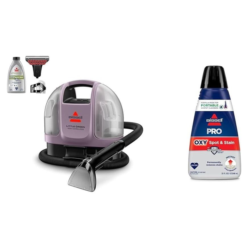 Limpiador Profundo Portátil Bissell Little Green Mini Rosa Dusk 4015F + Oxy 240 ml