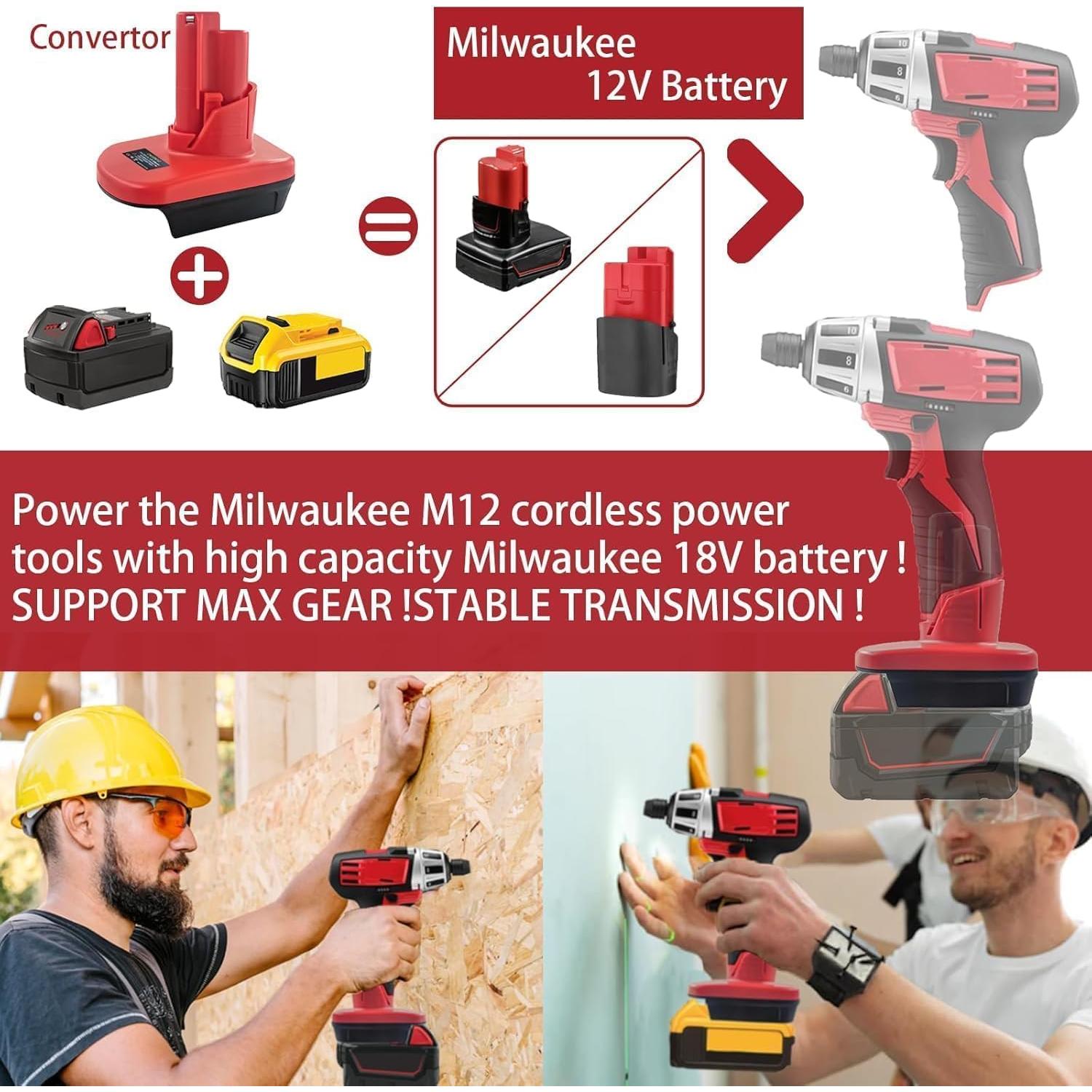 Adaptador Batería DeWalt 20V a Milwaukee M12 12V