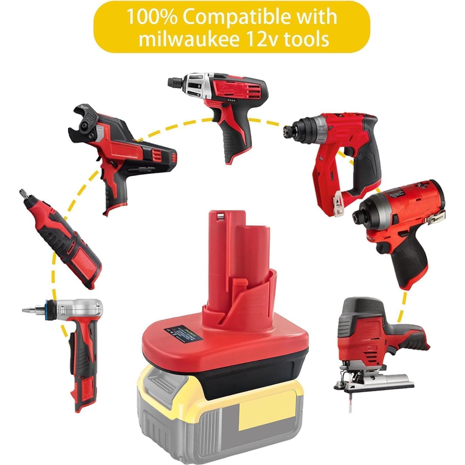 Adaptador Batería DeWalt 20V a Milwaukee M12 12V