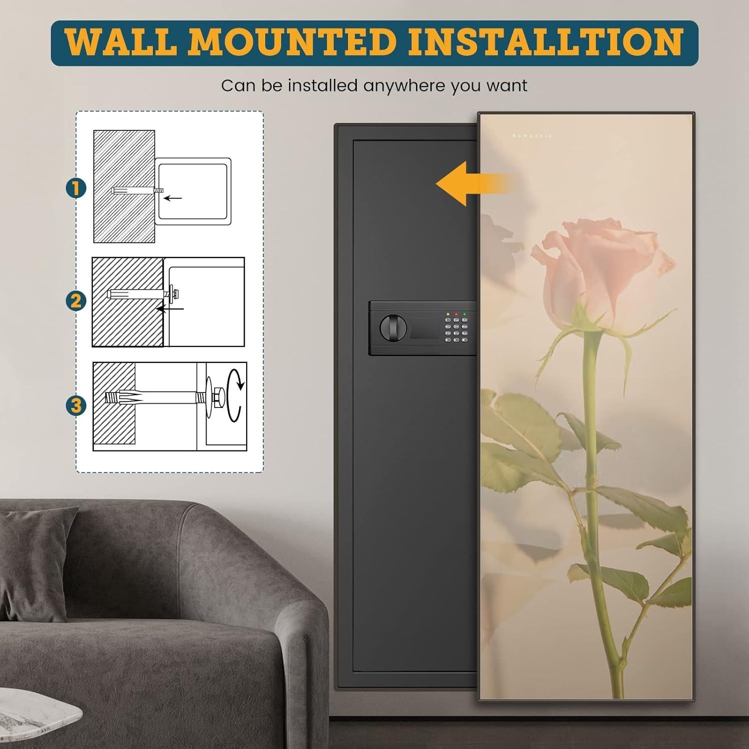 Caja Fuerte a Prueba de Fuego GHJGAGE 110.49 cm Pared Digital