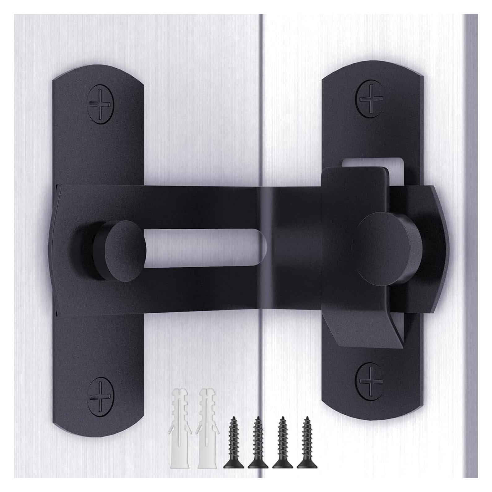 Pestillo de puerta de granero L'aimefois 90° negro 6.99x7.49cm