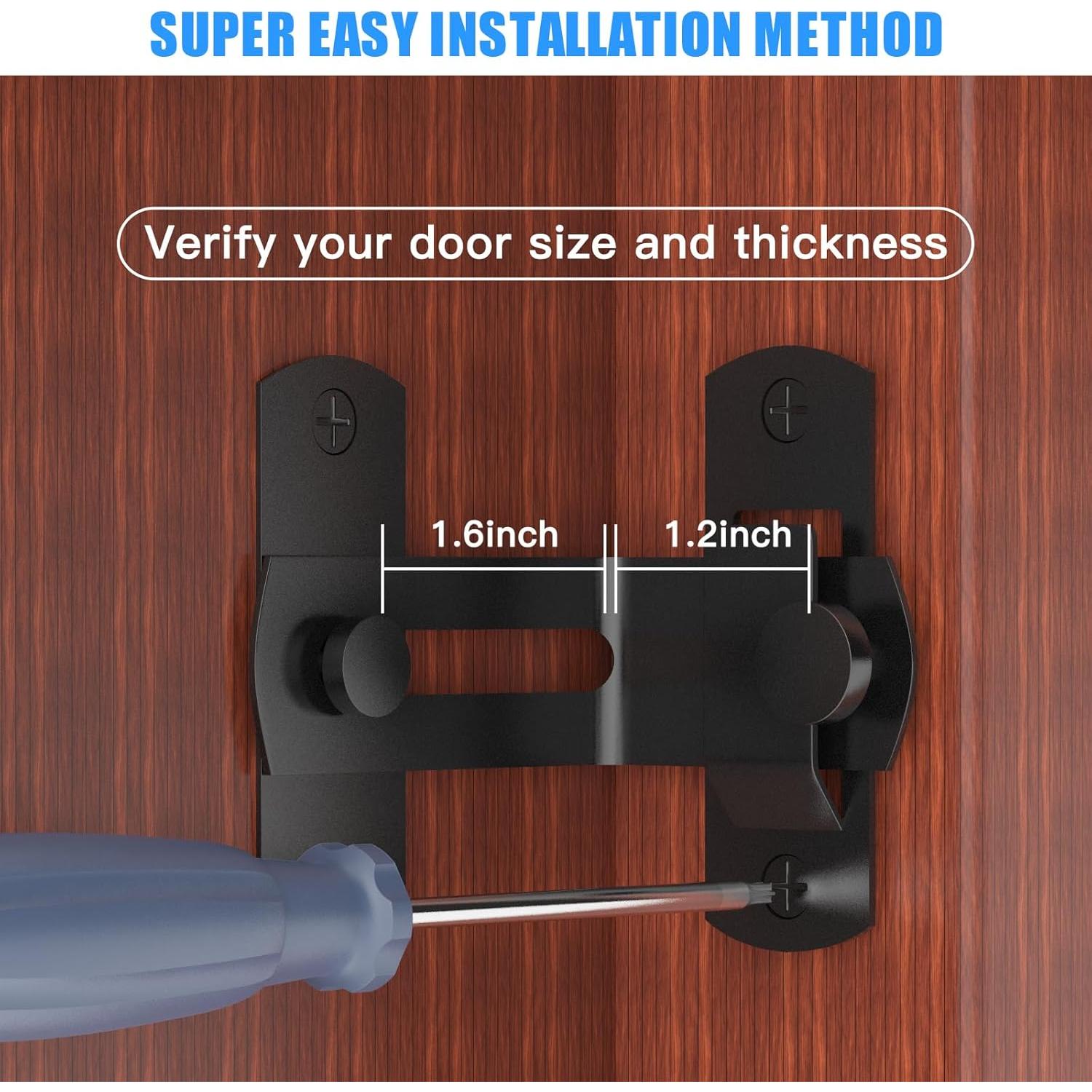 Pestillo de puerta de granero L'aimefois 90° negro 6.99x7.49cm