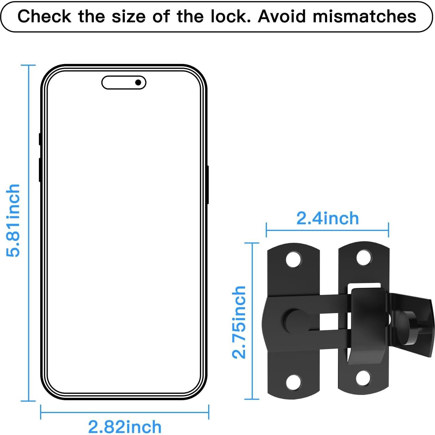 Pestillo de puerta de granero L'aimefois 90° negro 6.99x7.49cm
