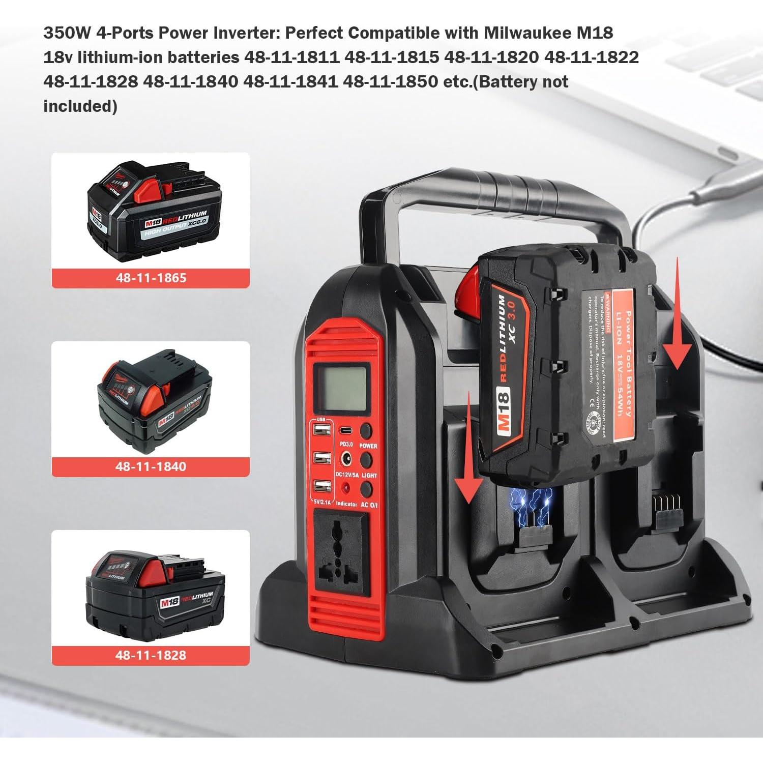 Inversor de Potencia Gerttilyon M18 18V 350W Onda Sinusoidal Pura