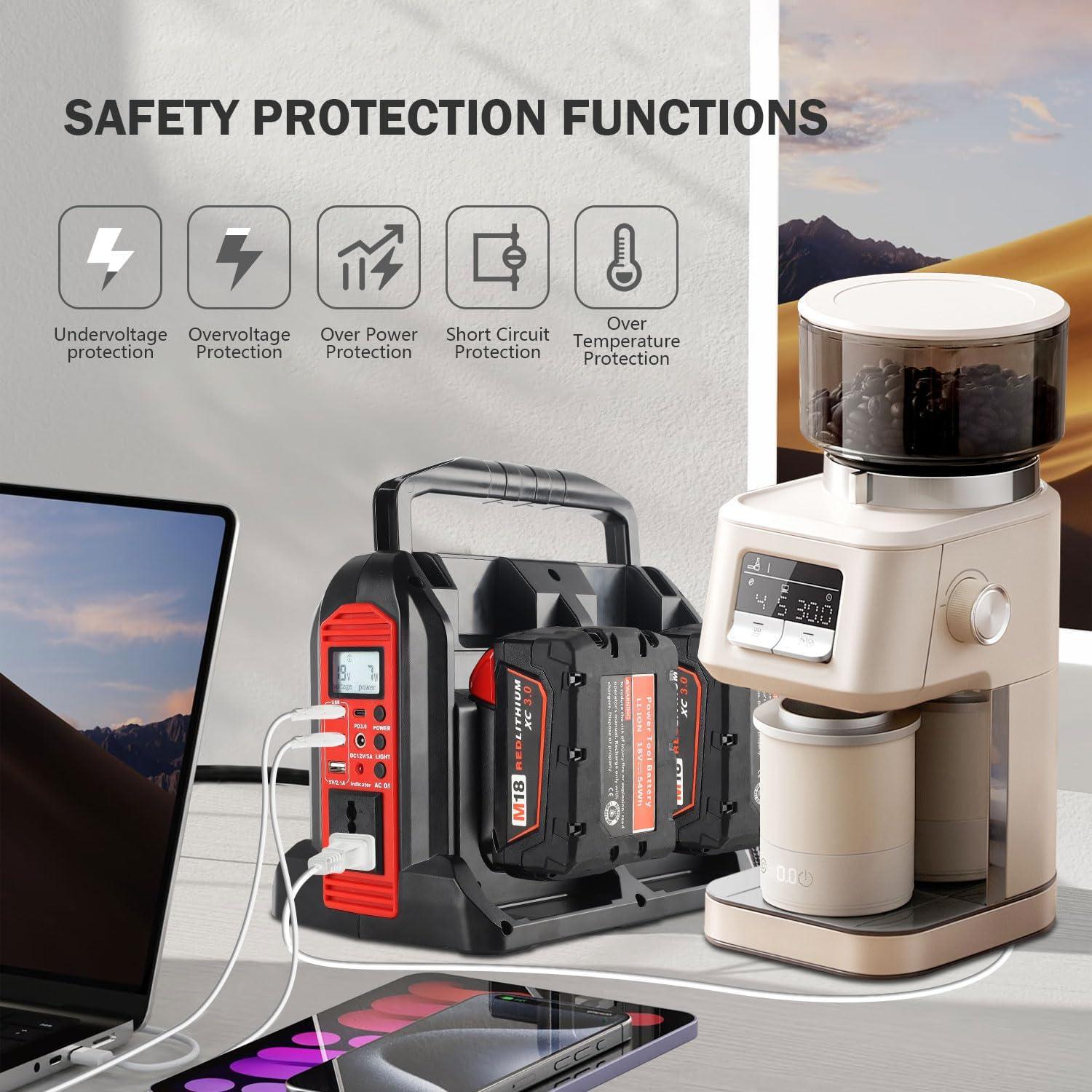 Inversor de Potencia Gerttilyon M18 18V 350W Onda Sinusoidal Pura