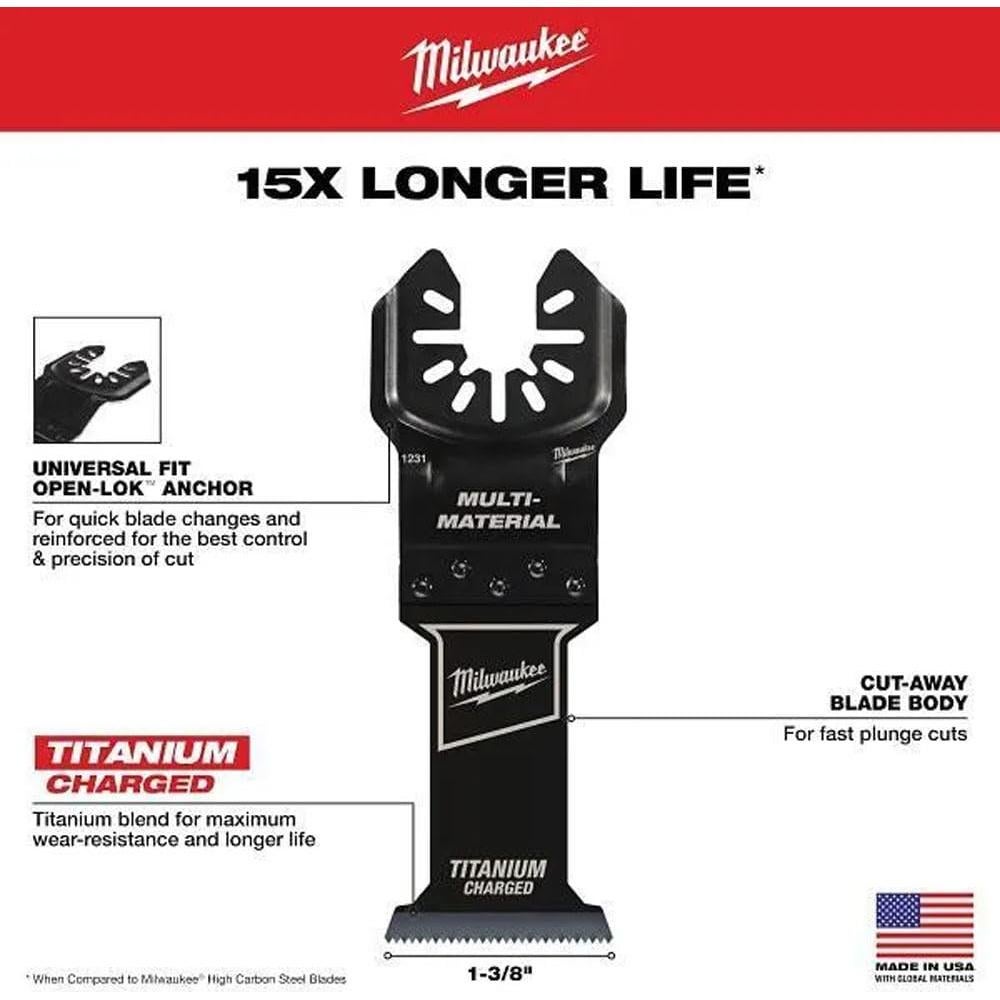 Kit de Cuchillas Oscilantes Milwaukee 5 Piezas Titanio